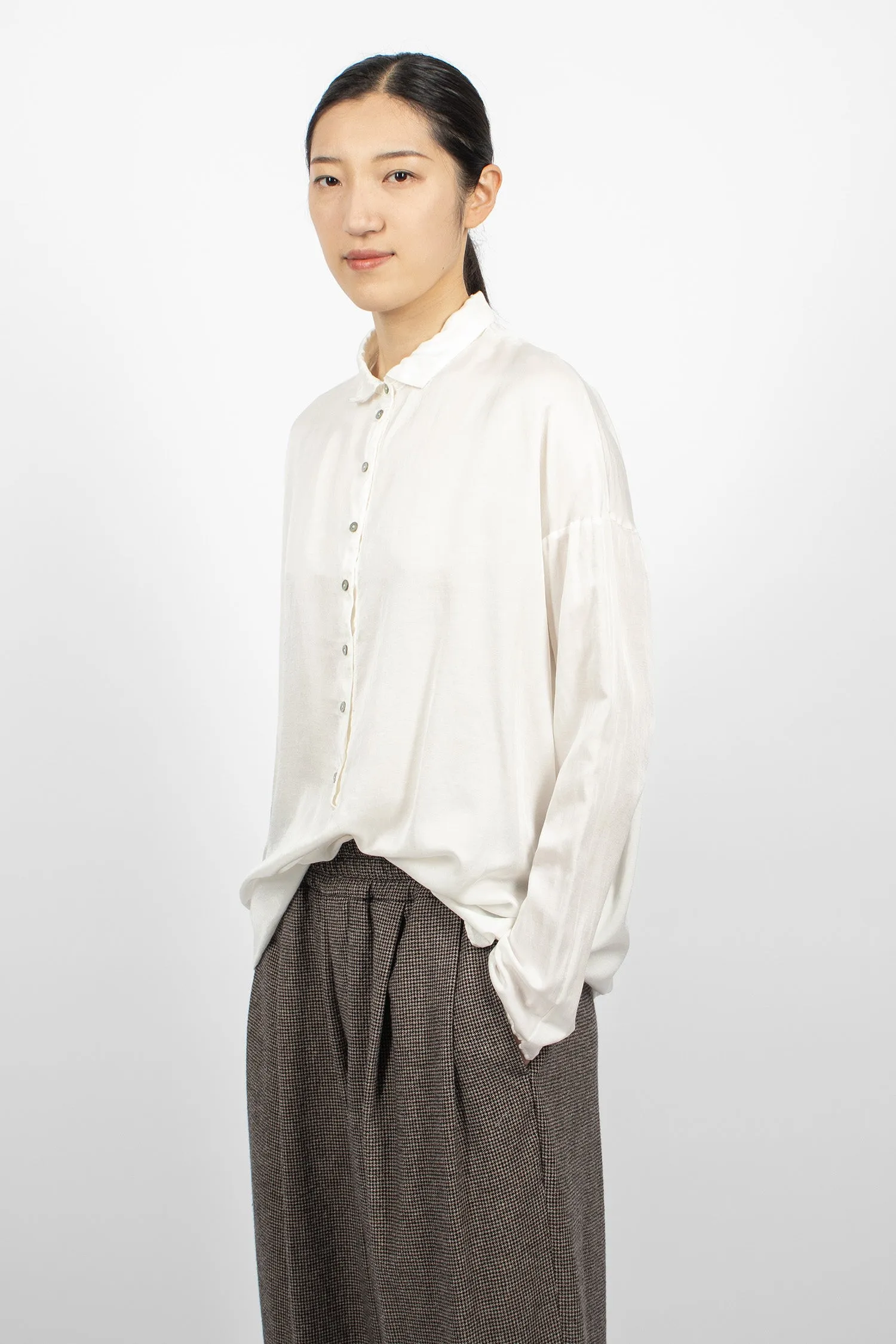 12_129 Silk Collar Shirt Milk