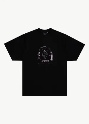 AFENDS Mens Dance Party - Raglan Boxy Fit Tee - Black