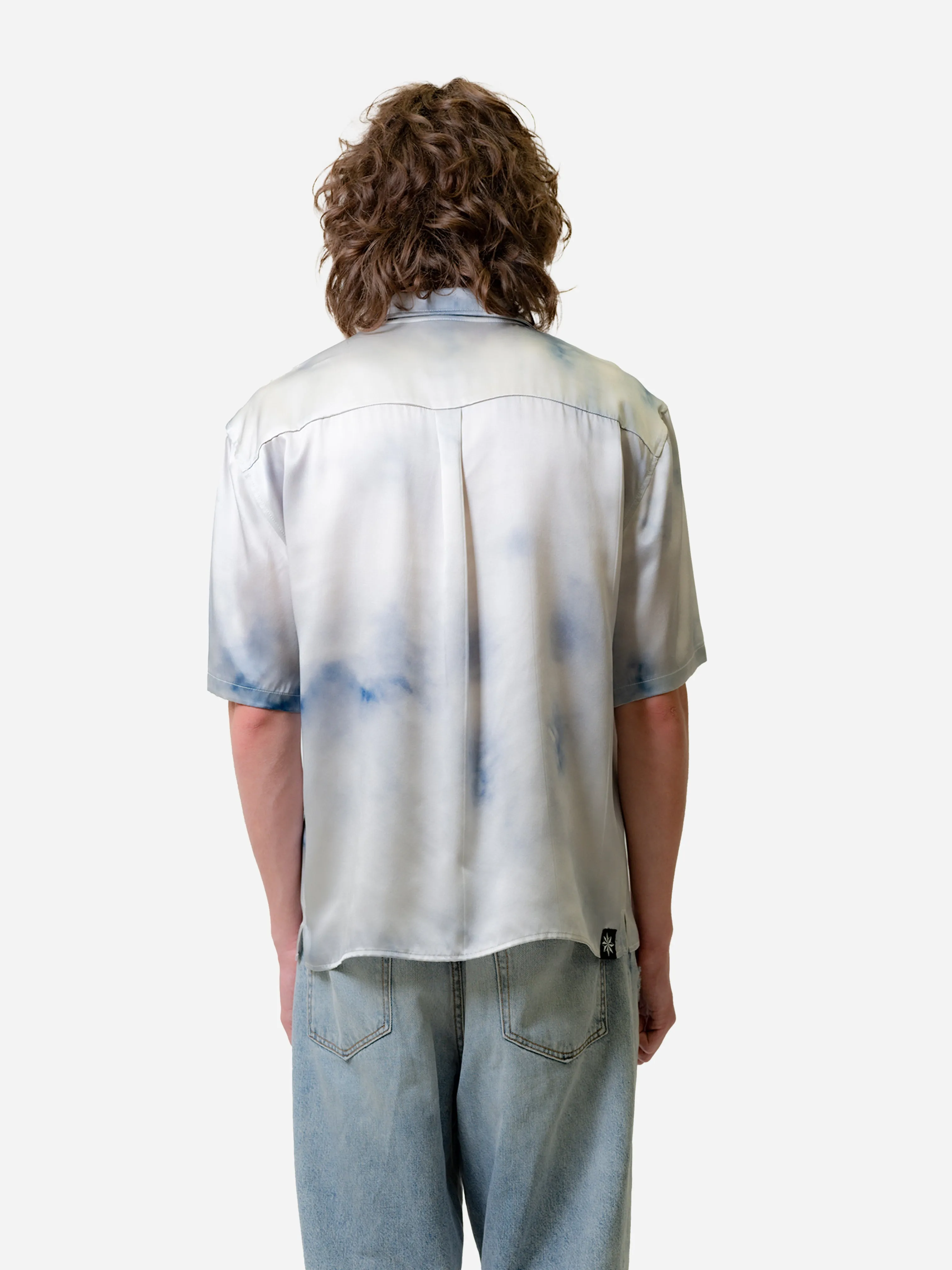 BEACH BRAINS Cloud Silk Shirt Ivory Blue
