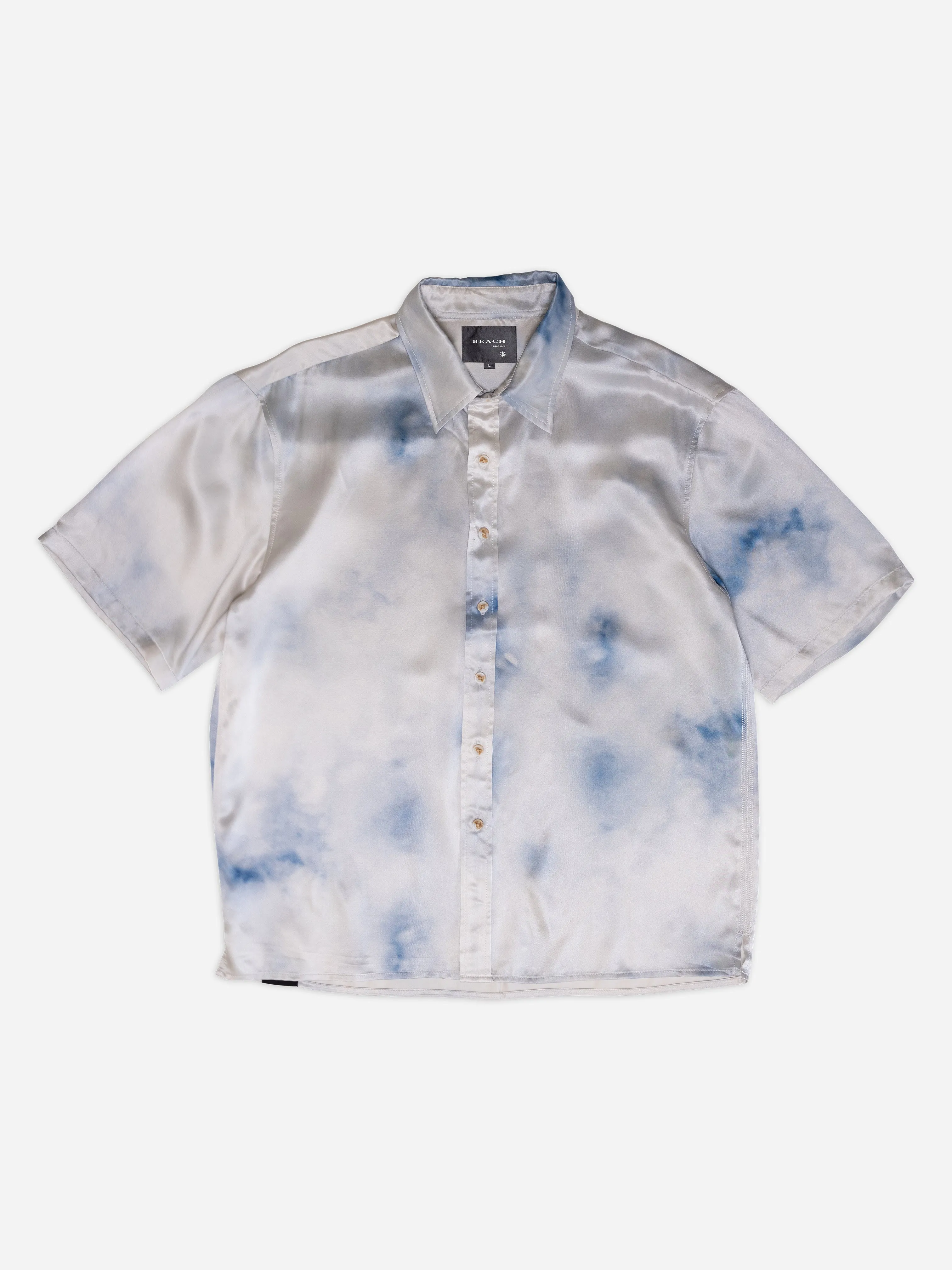 BEACH BRAINS Cloud Silk Shirt Ivory Blue