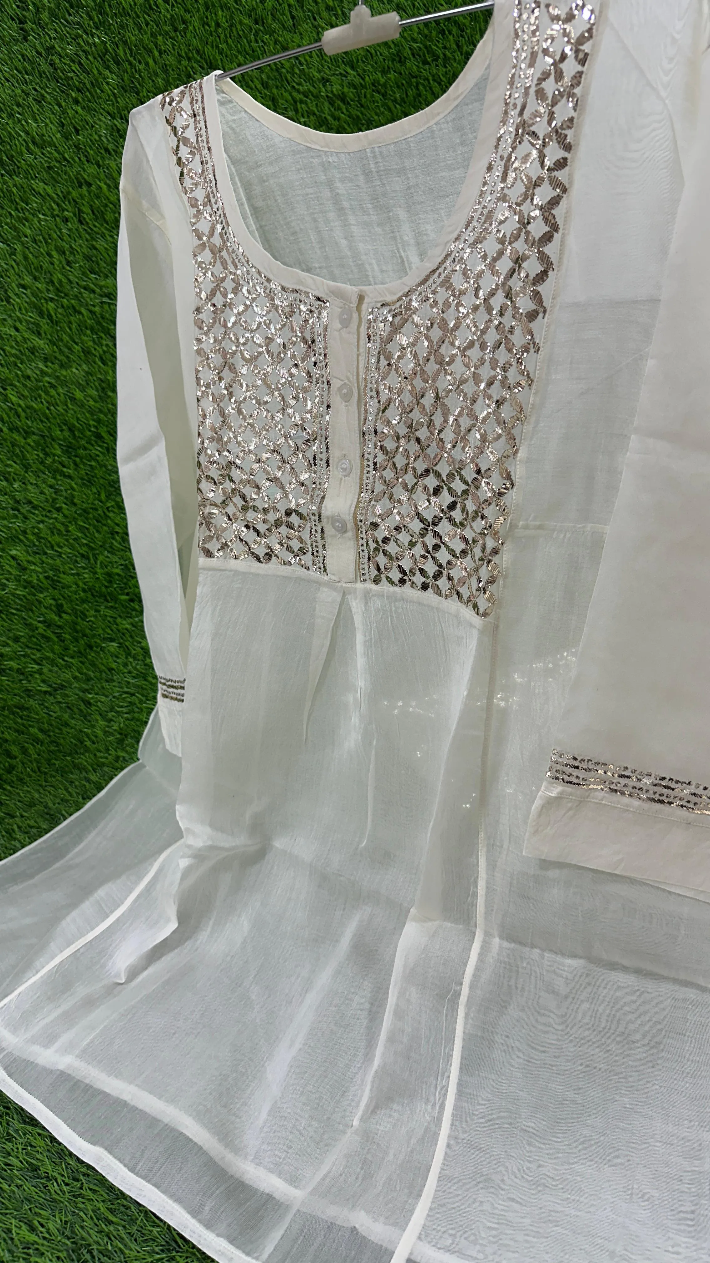 Beautiful Soft Pure  Chanderi Silk Short Shirt