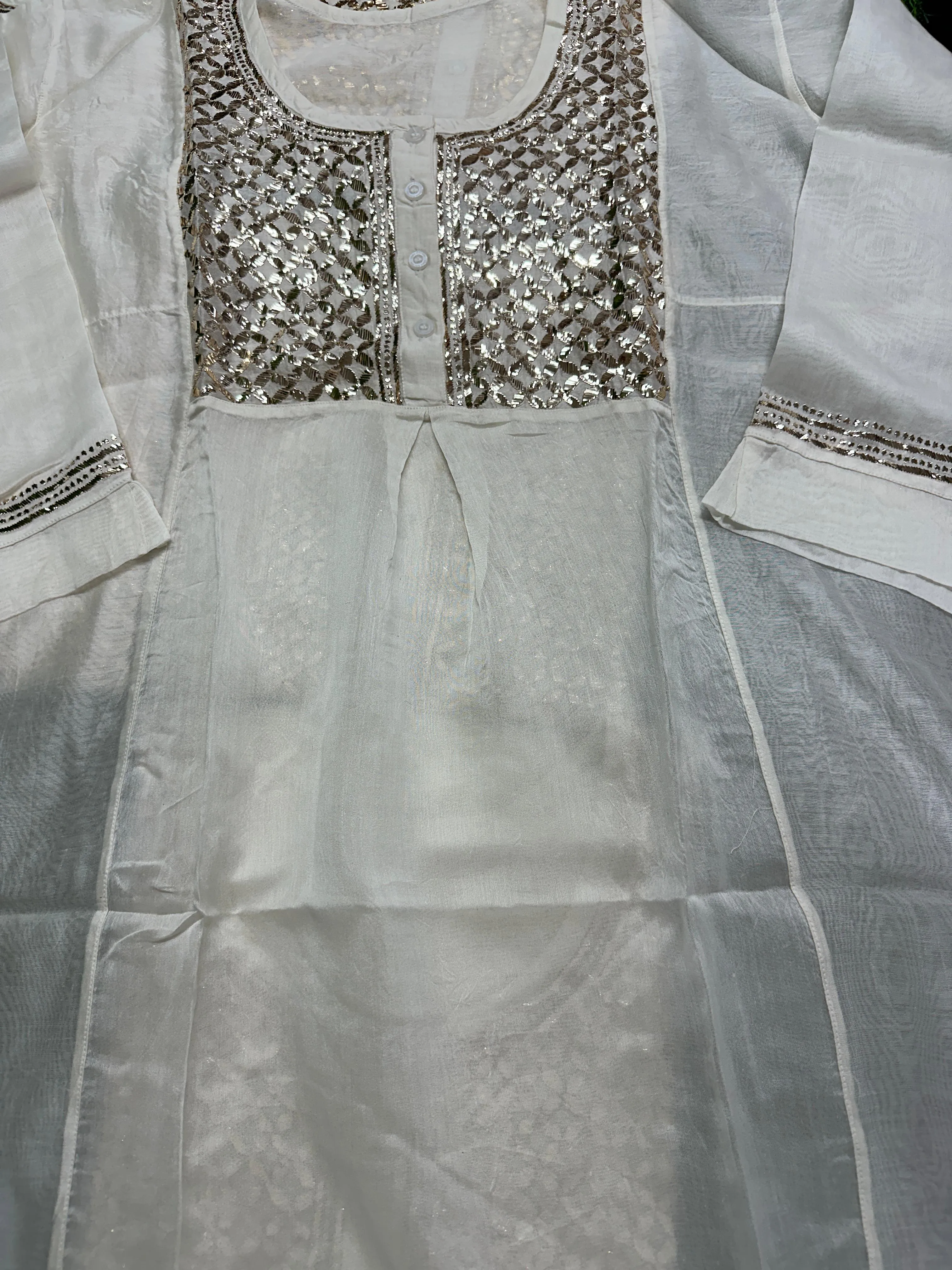 Beautiful Soft Pure  Chanderi Silk Short Shirt