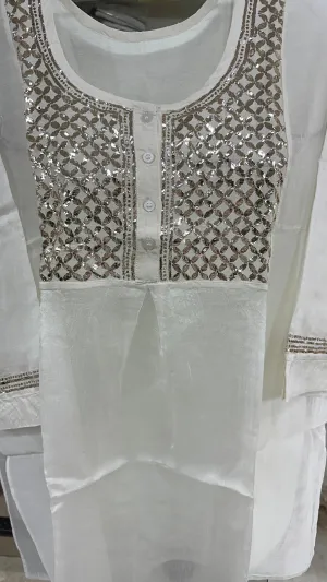 Beautiful Soft Pure  Chanderi Silk Short Shirt