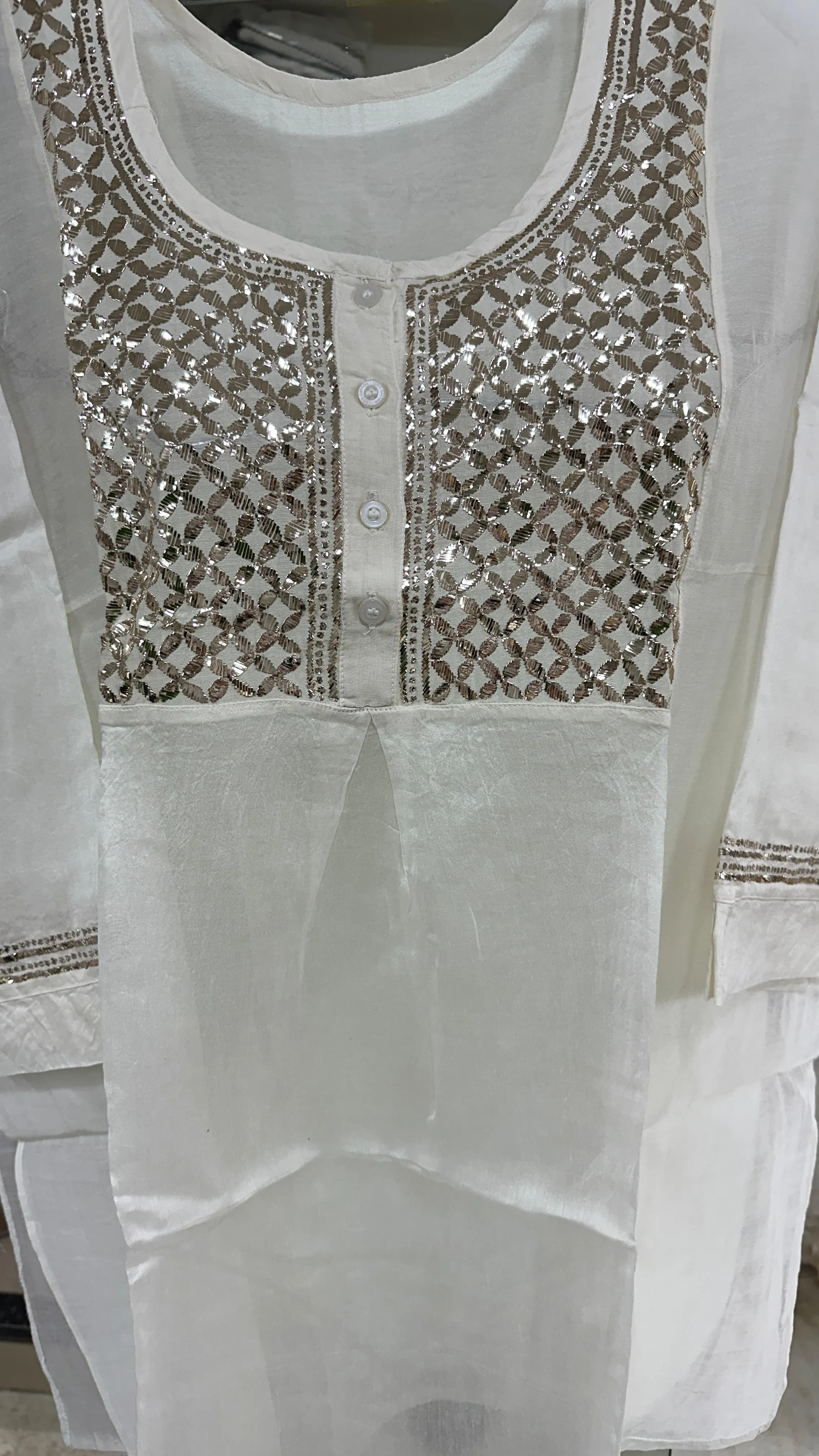 Beautiful Soft Pure  Chanderi Silk Short Shirt