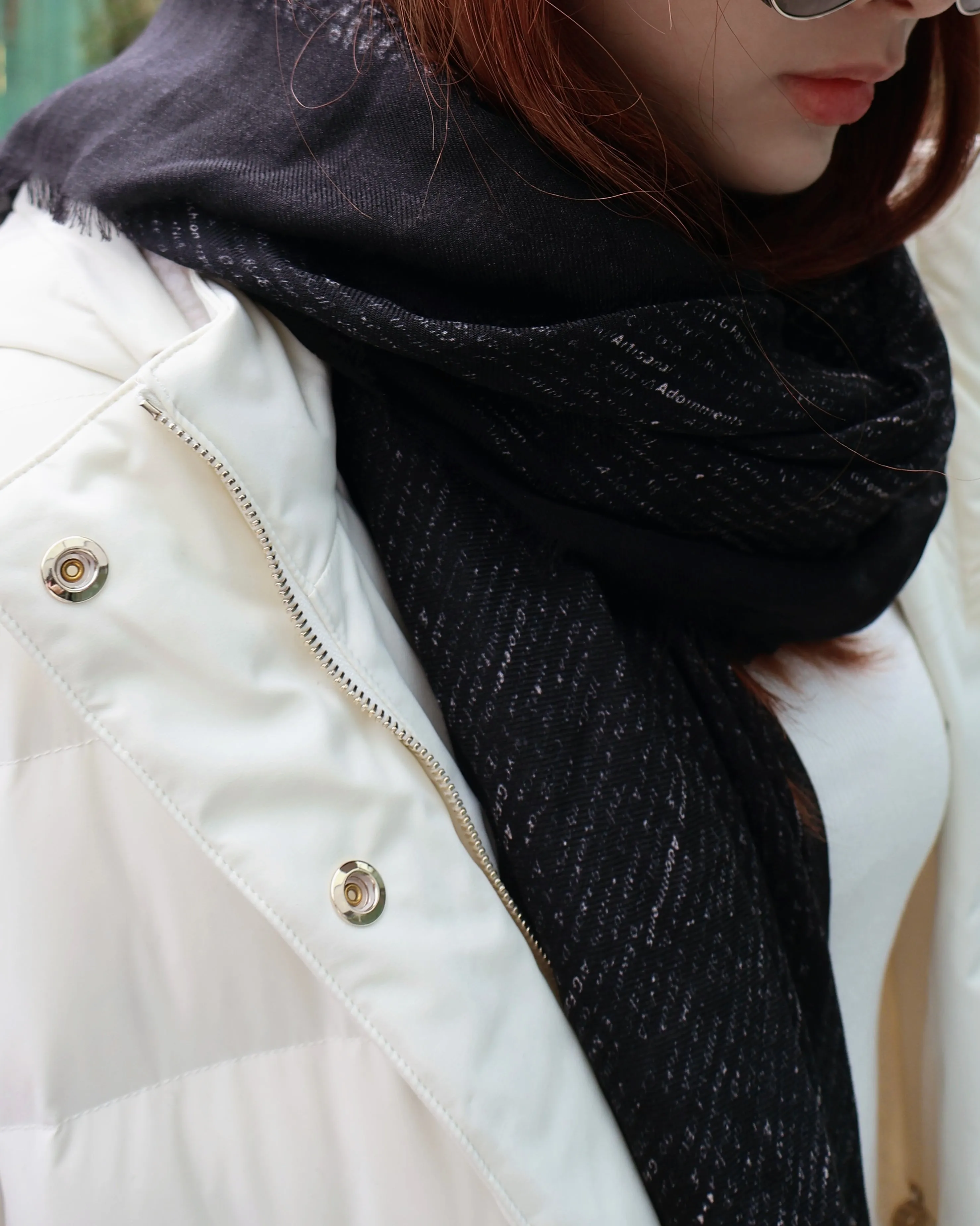 Black cashmere rectangle
