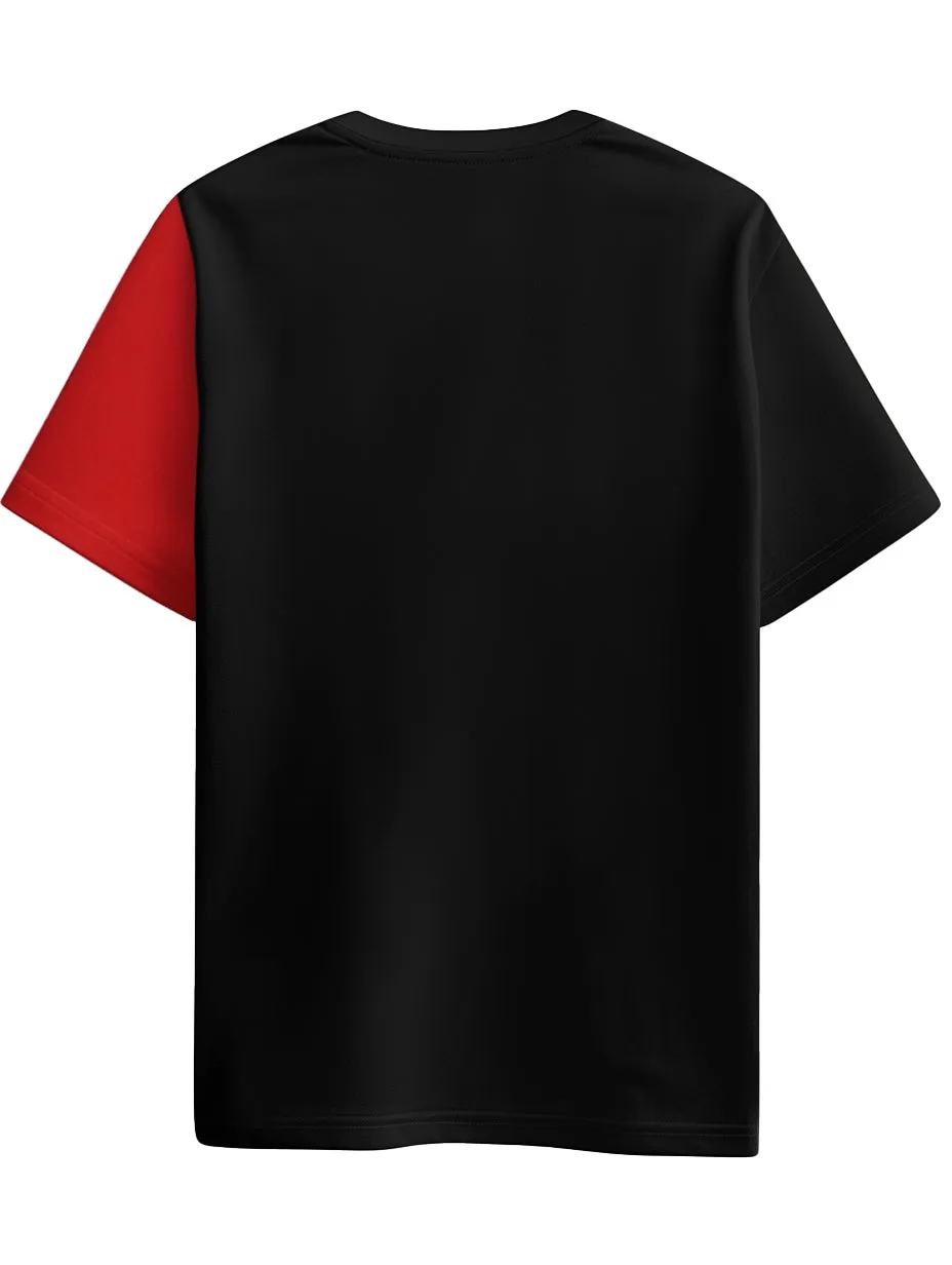 Black Red White Raglan Plus Size T-shirt