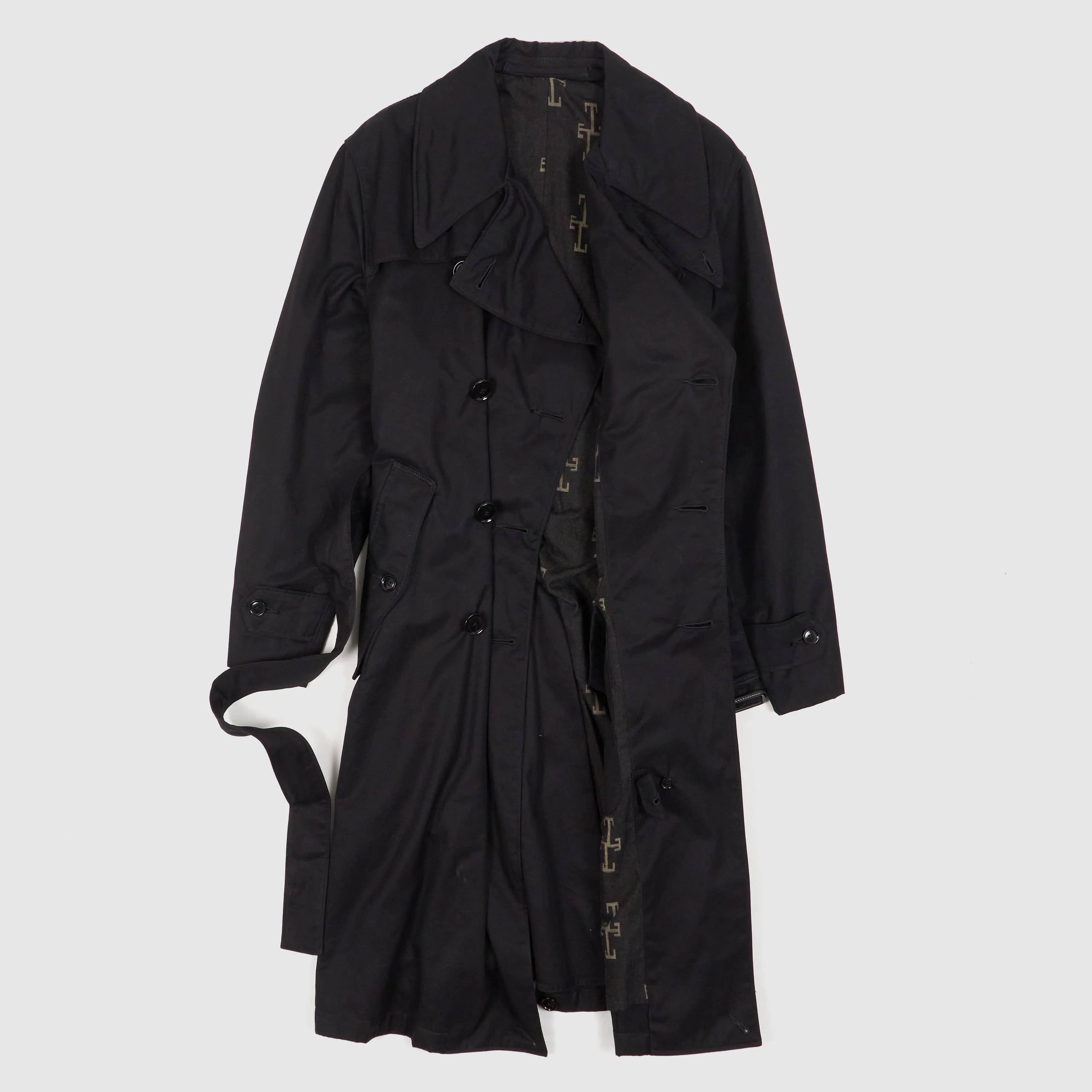 Black Sign Trench Coat