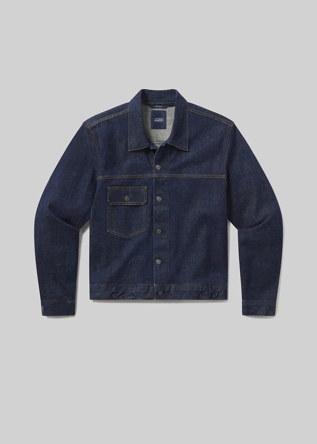 Box Denim Jacket in Crosshatch