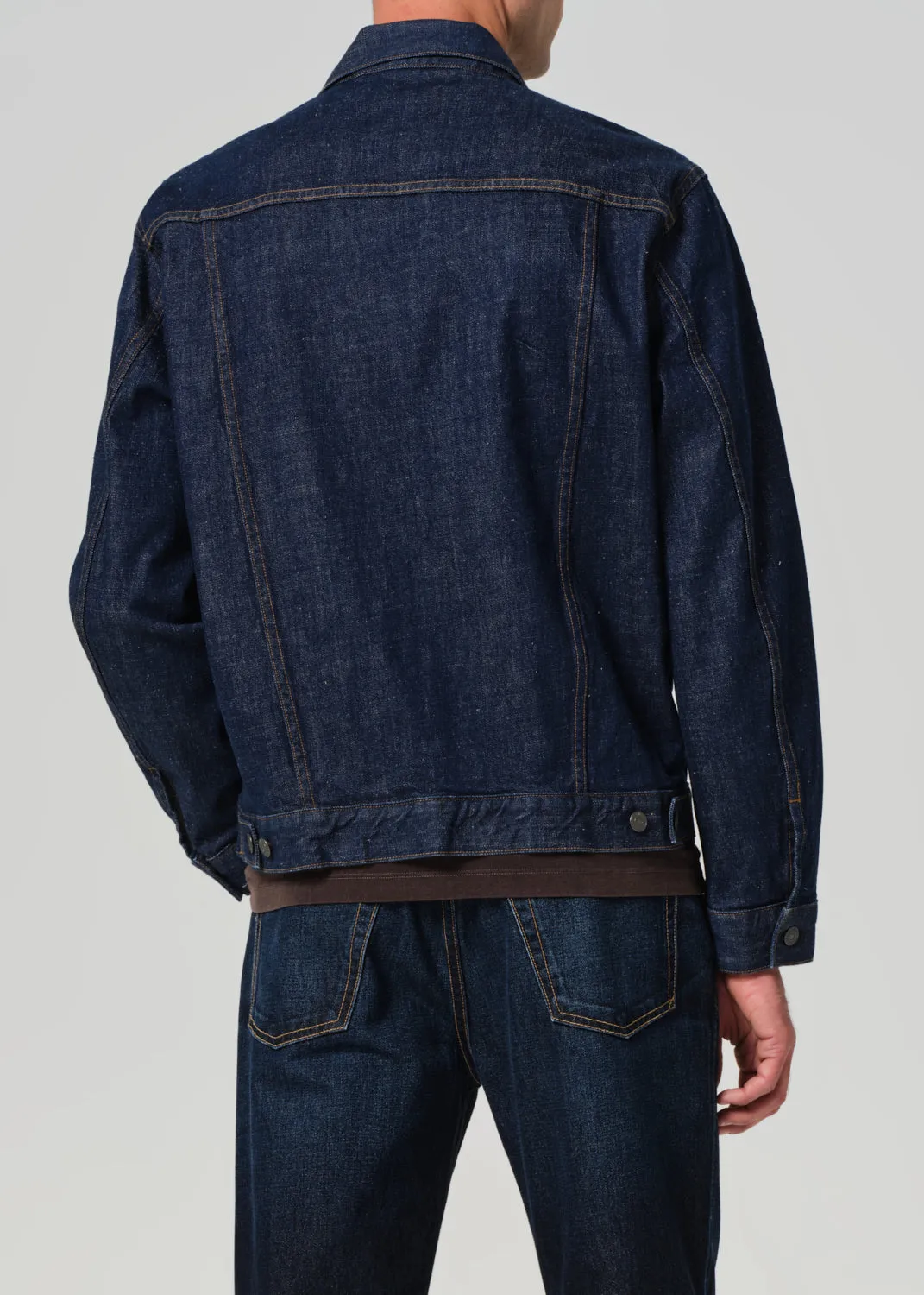 Box Denim Jacket in Crosshatch