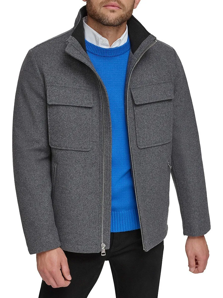 Calvin Klein Mens Regular fit Hipster Coat XL Grey Solid