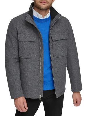 Calvin Klein Mens Regular fit Hipster Coat XL Grey Solid