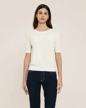 Clearance Crew Neck Silk Knitted T-shirt