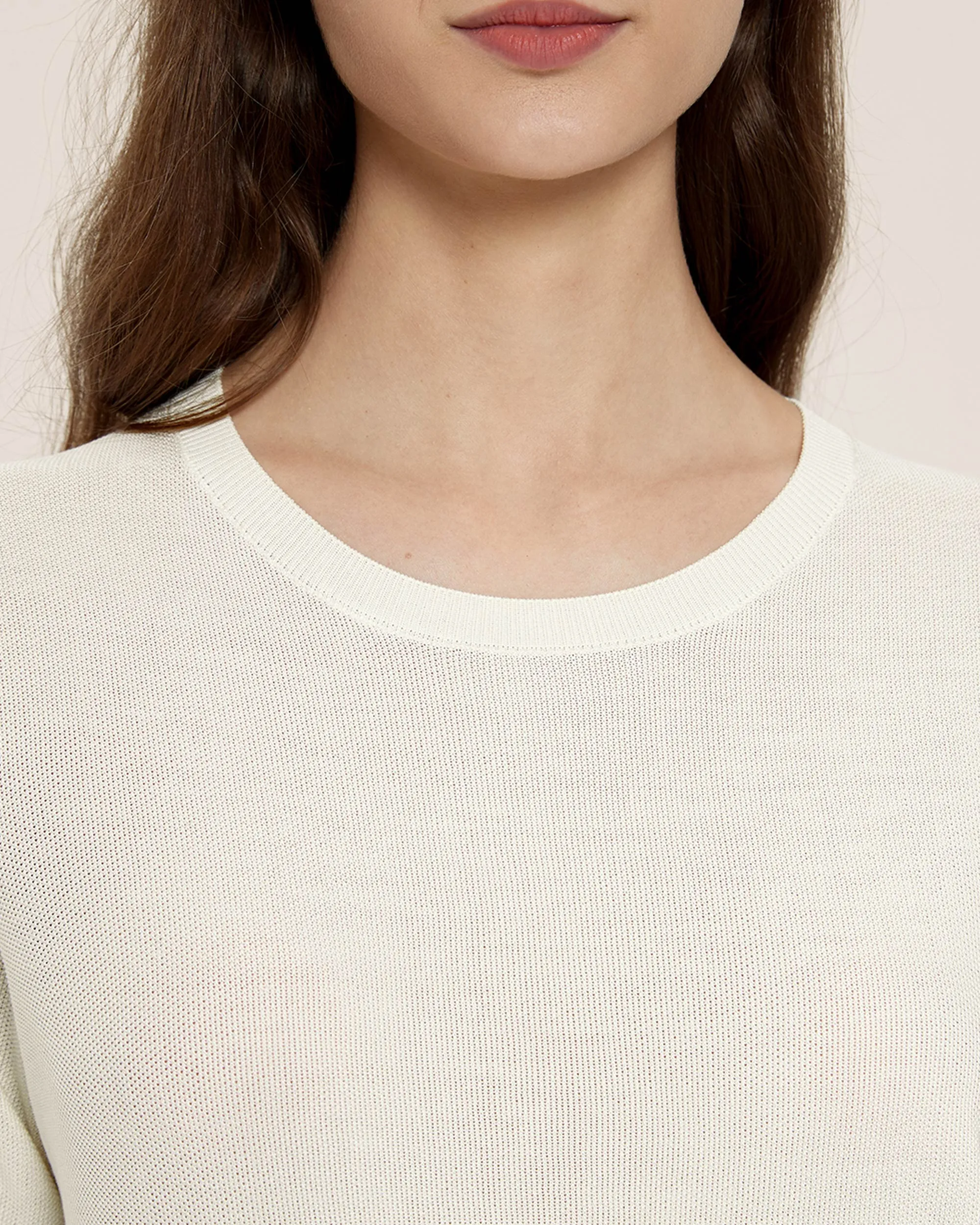 Clearance Crew Neck Silk Knitted T-shirt