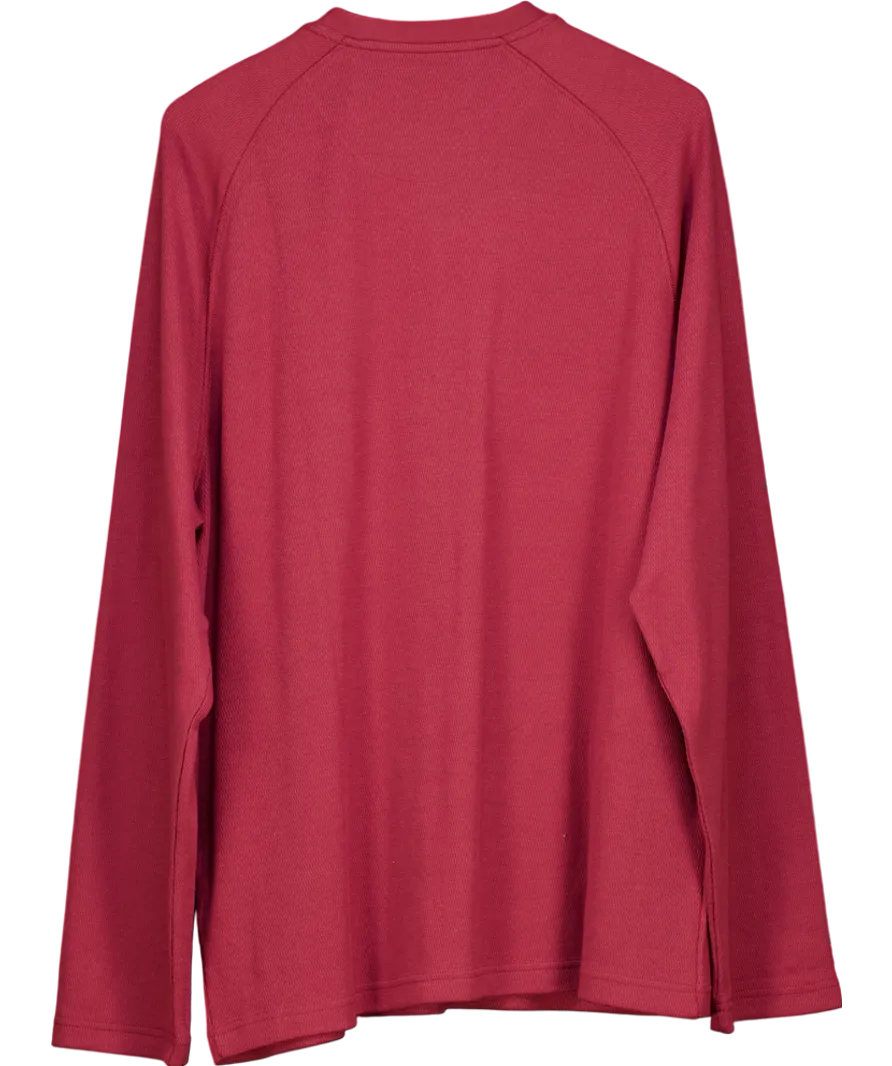 Crew Clothing Burgundy Waffle Crew Neck Long Sleeve Sweater UK XXL