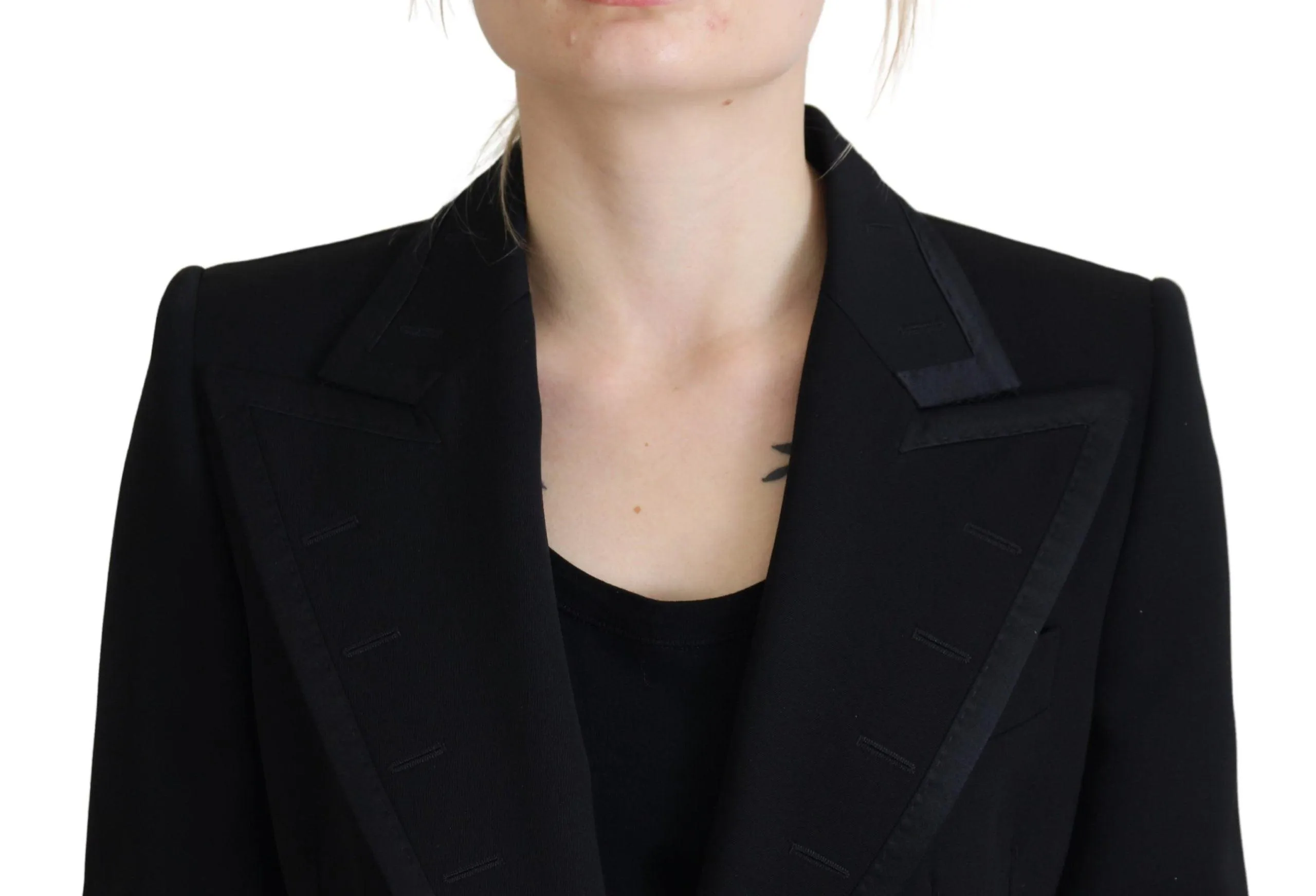 Dolce & Gabbana Black Single Breasted Coat Polyester Jacket
