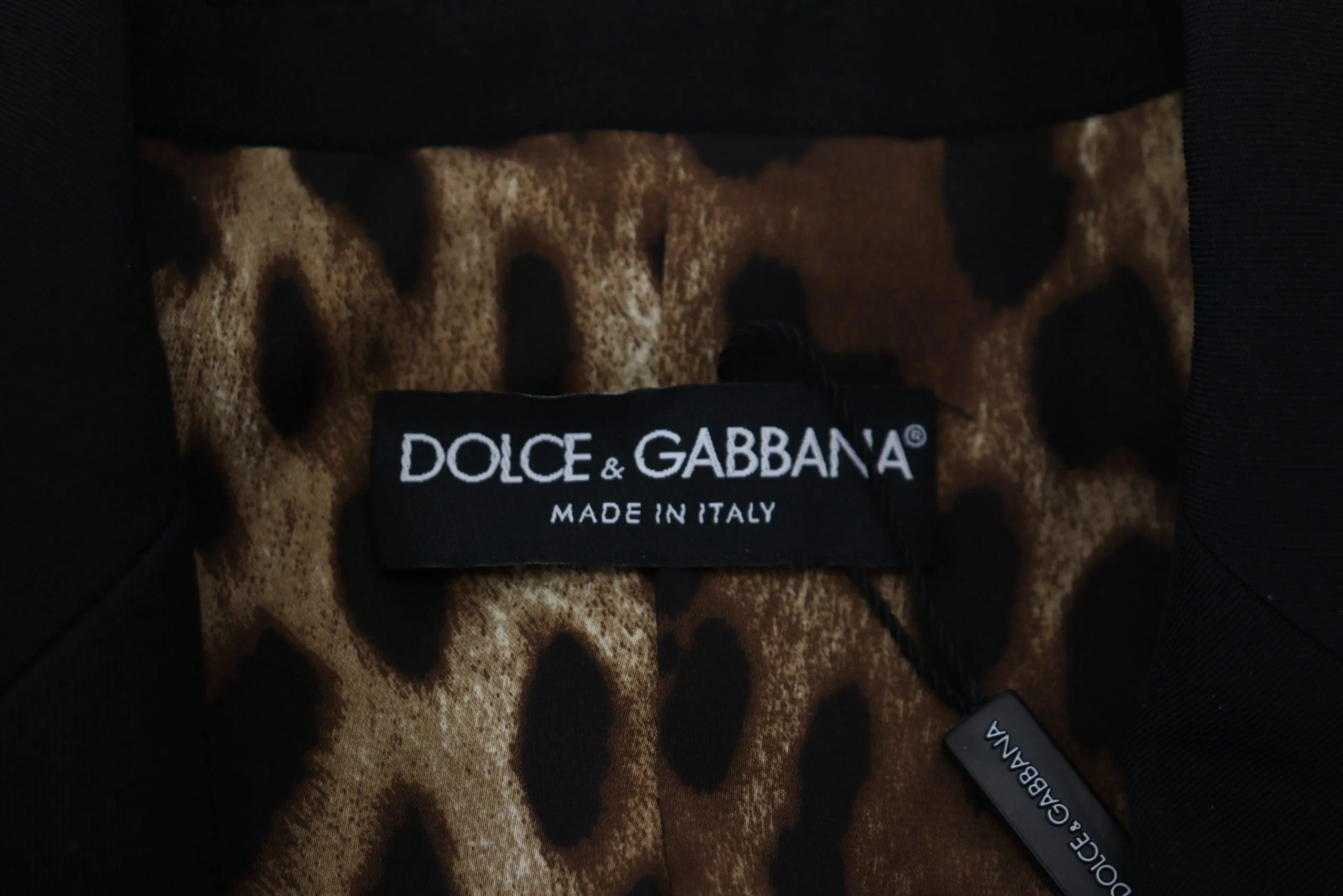 Dolce & Gabbana Black Single Breasted Coat Polyester Jacket