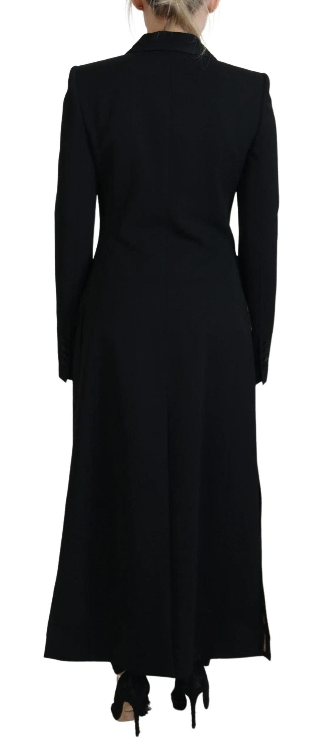Dolce & Gabbana Black Single Breasted Coat Polyester Jacket