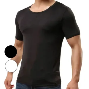DomiGe Men's High-Stretch Short Sleeve Shirt Undershirt