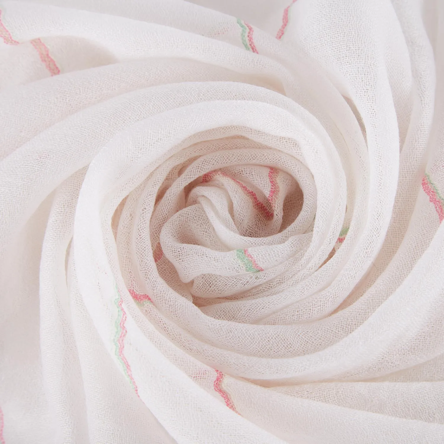 Extra Wide 100% Cashmere Scarf & Wrap White Theme Stripes Print CSH252