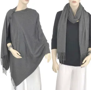Grey Button Shawl