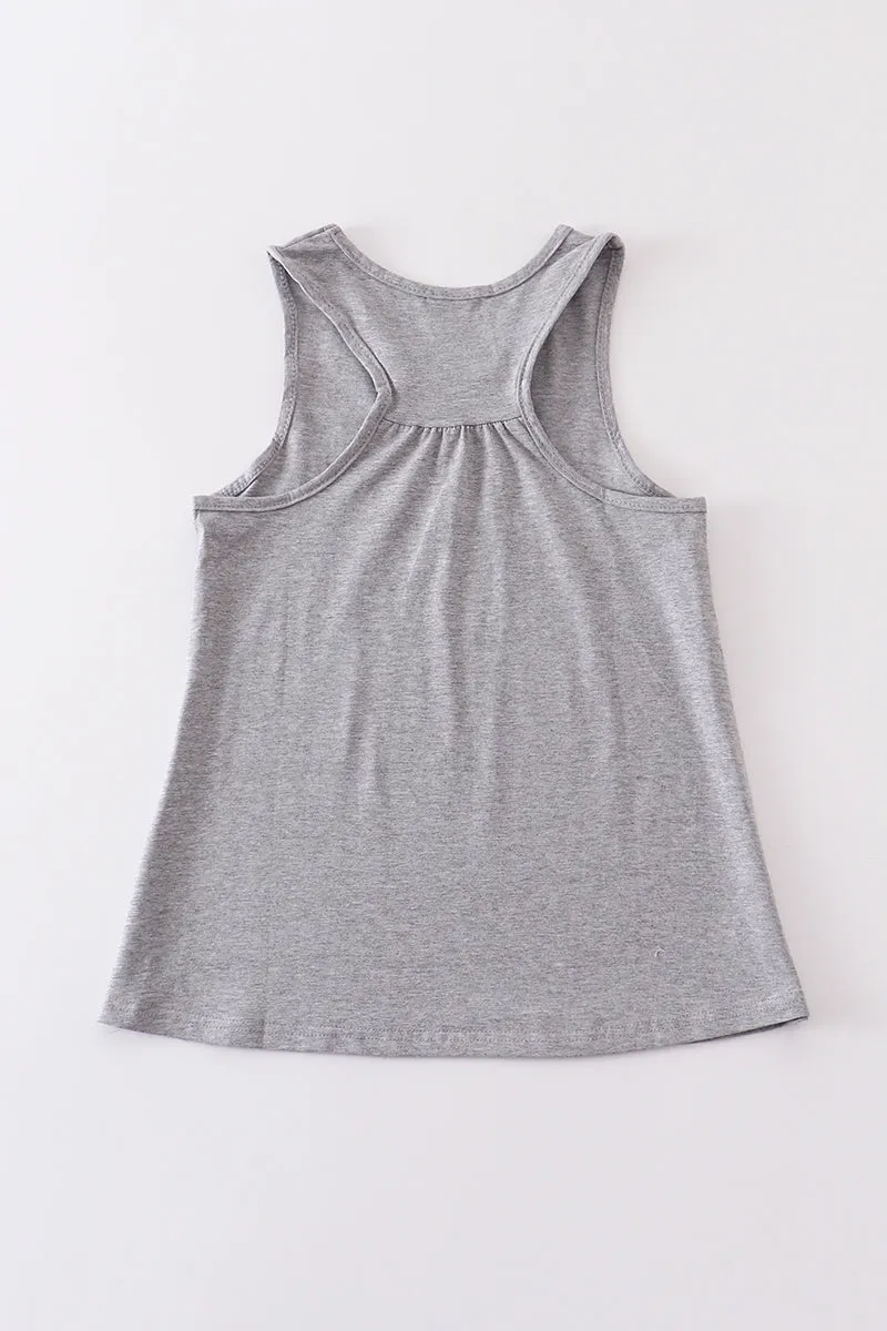 Heather grey blank basic kids teens adult tank top