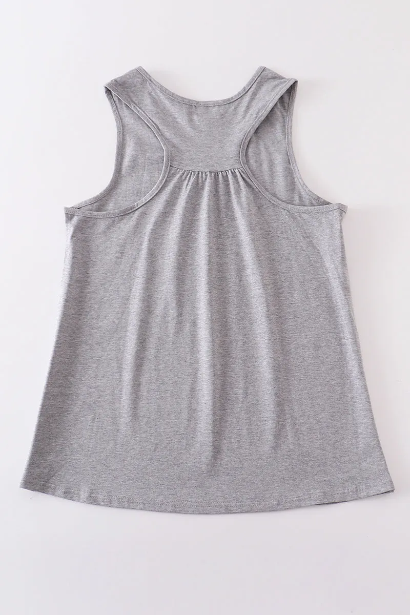 Heather grey blank basic kids teens adult tank top