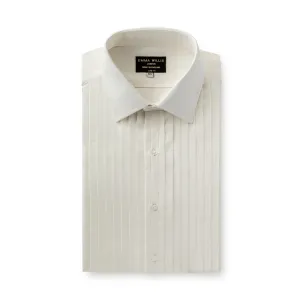Ivory Silk Pleated Bib Evening Shirt