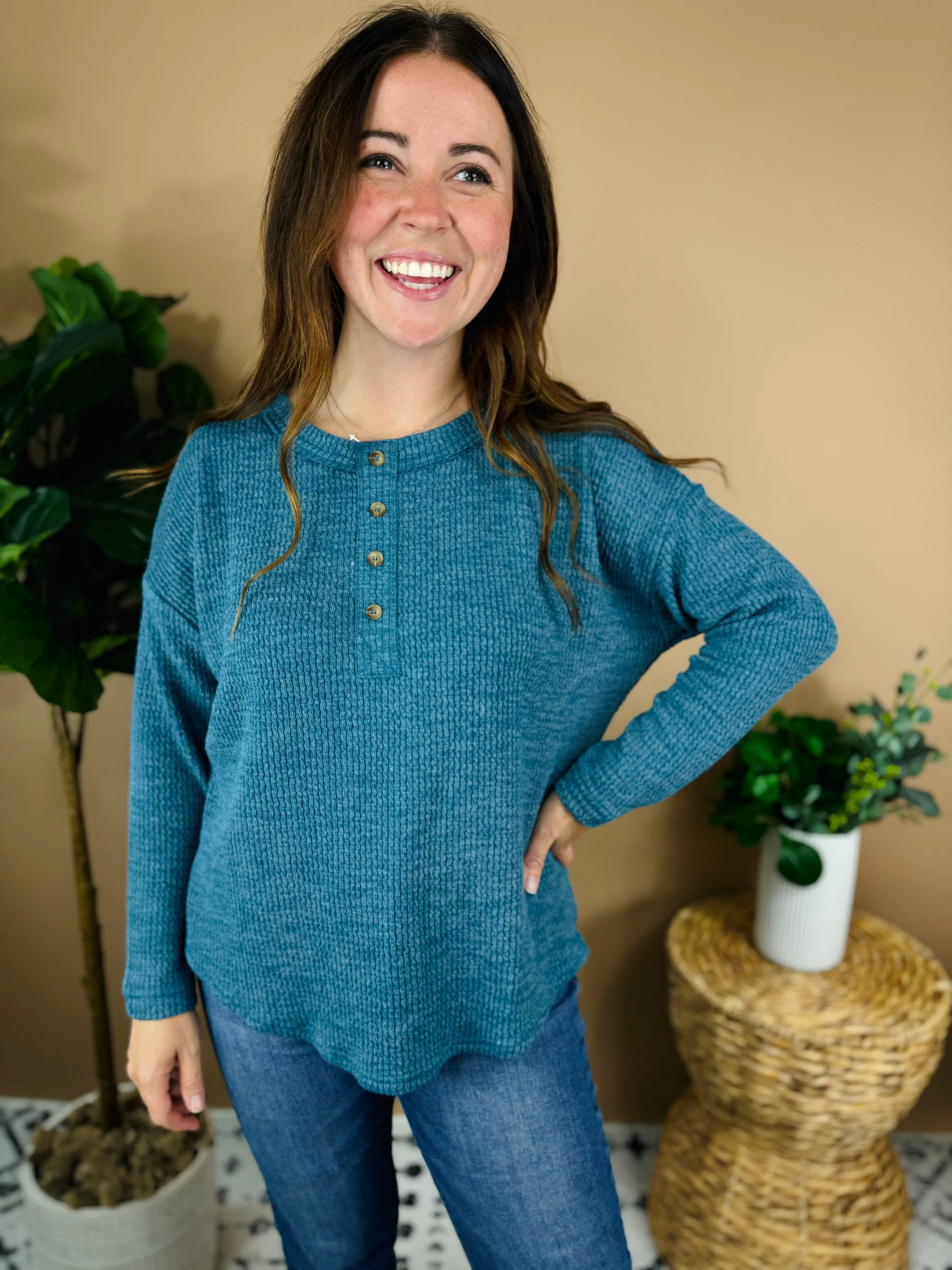 Jo Henley Long Sleeve Henley Top
