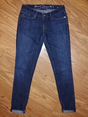 Levis Preloved Capital E Skimmer Slim Skinny Dark Wash Denim Jeans Size 26