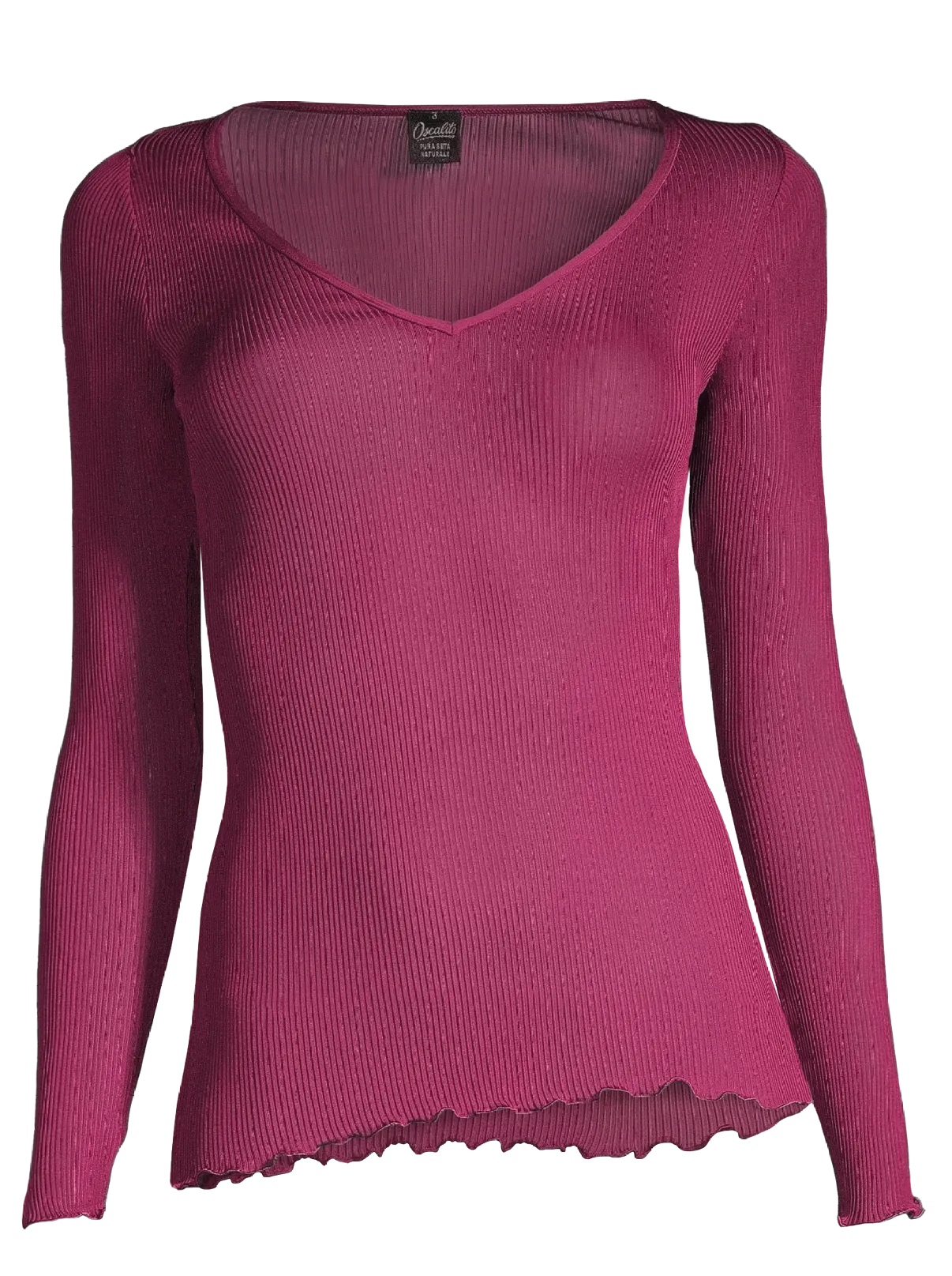 Longsleeves woman in pure silk organza 9446