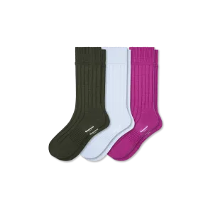 Men's Merino Cashmere Blend Rib Calf Sock 3-Pack
