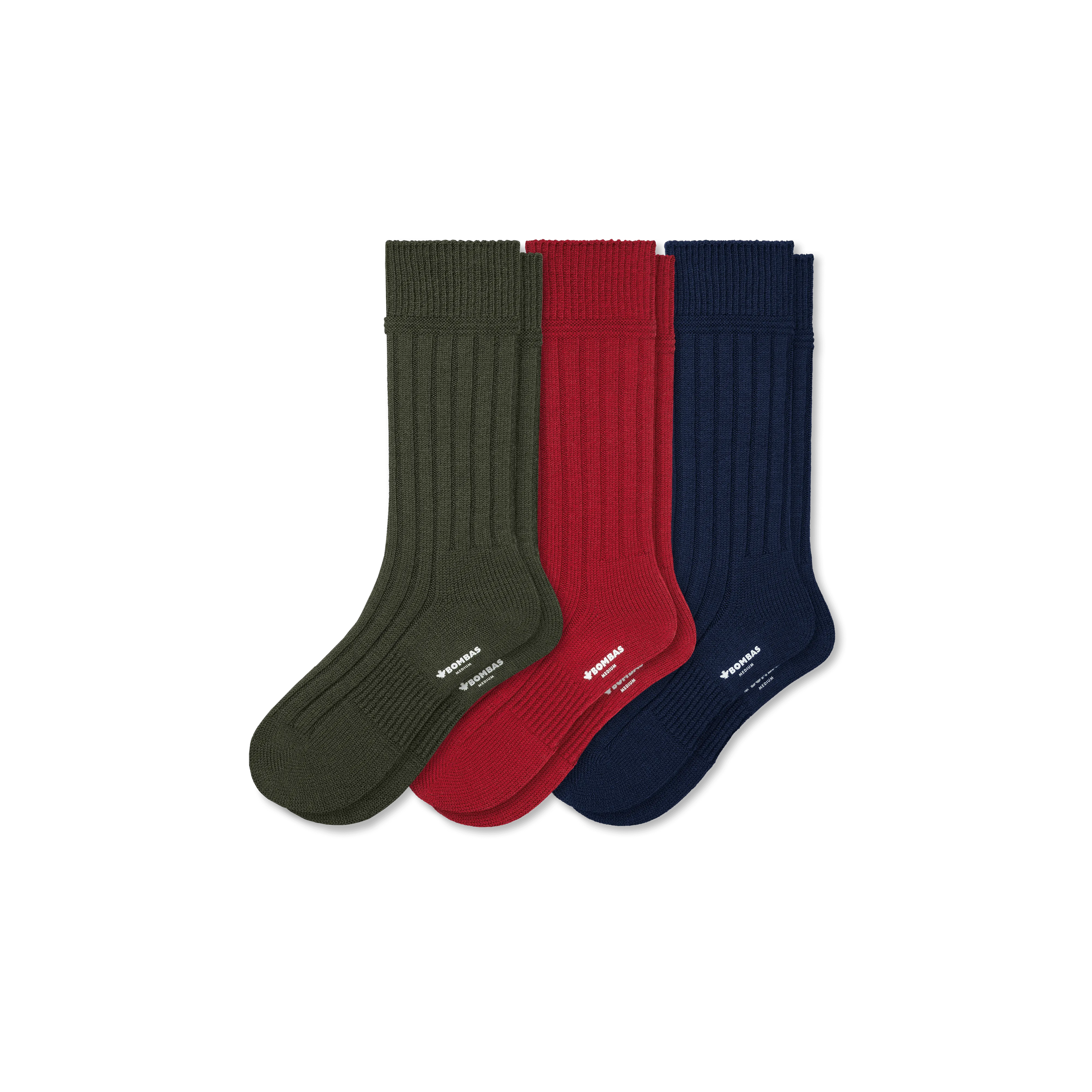 Men's Merino Cashmere Blend Rib Calf Sock 3-Pack