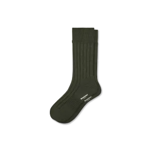 Men's Merino Cashmere Blend Rib Calf Socks