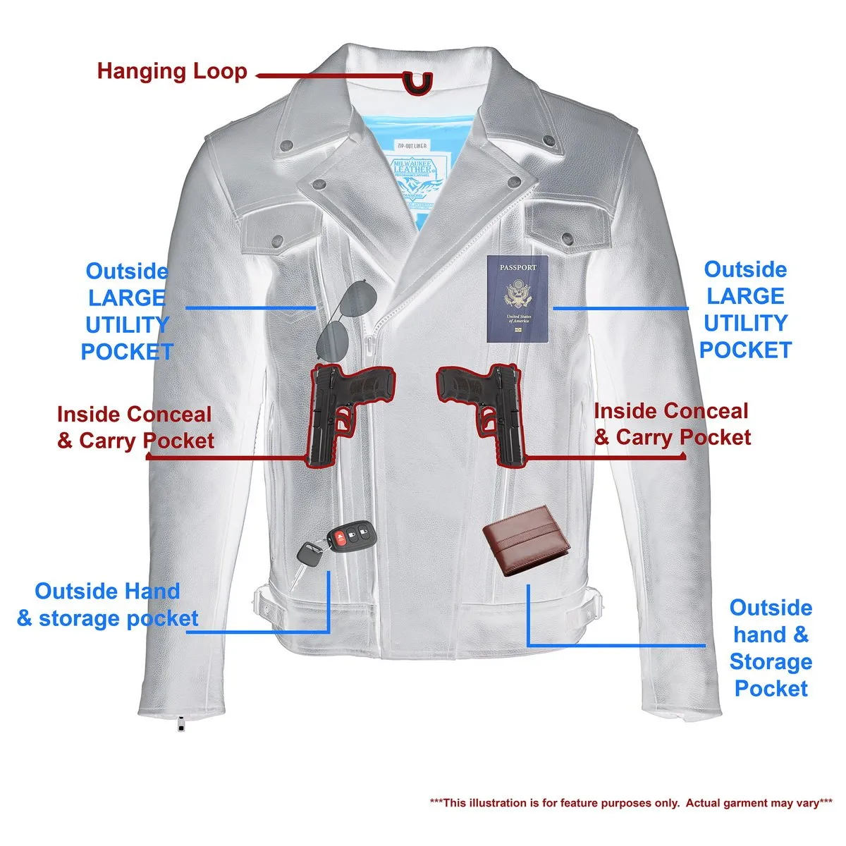 Men's Tall" Utility Pocket Vented Cruiser Jacket