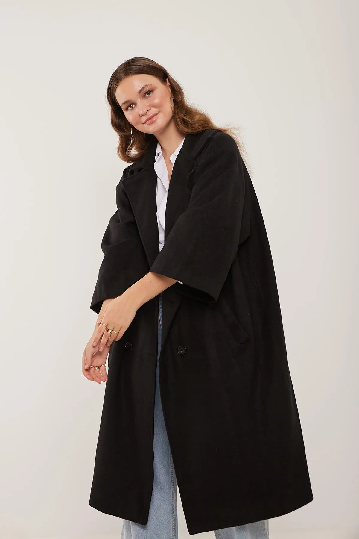 Oversized Cozy Coat - Black
