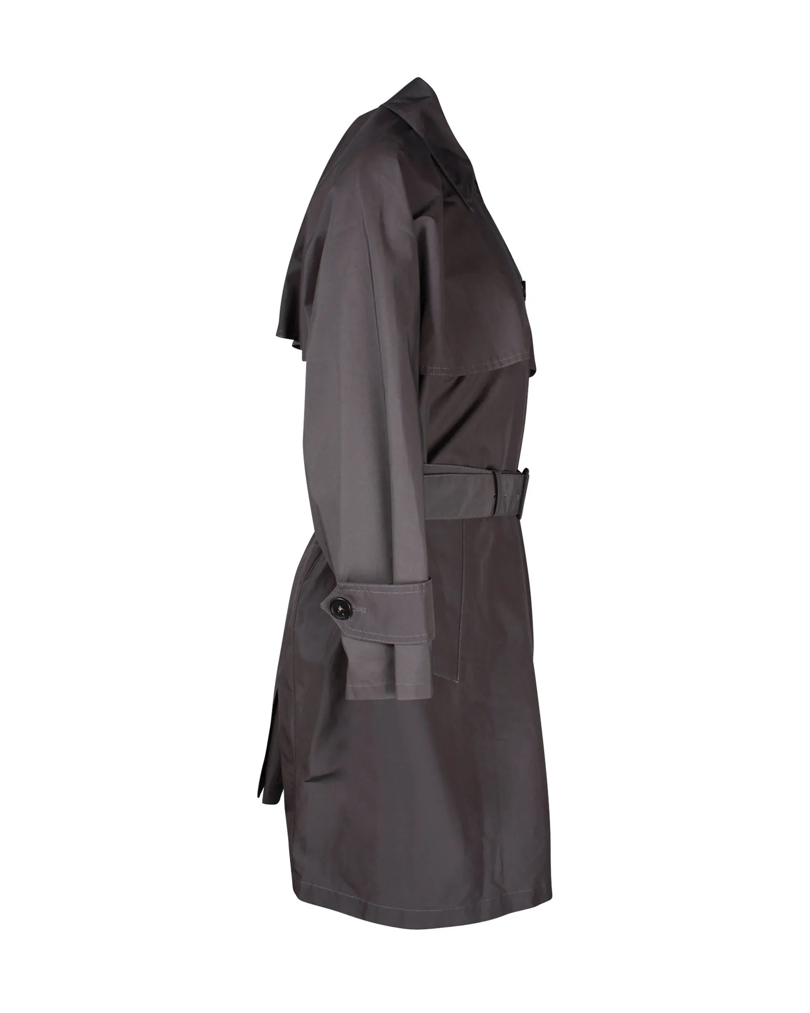 Prada Belted Trench Coat in Grey Cotton