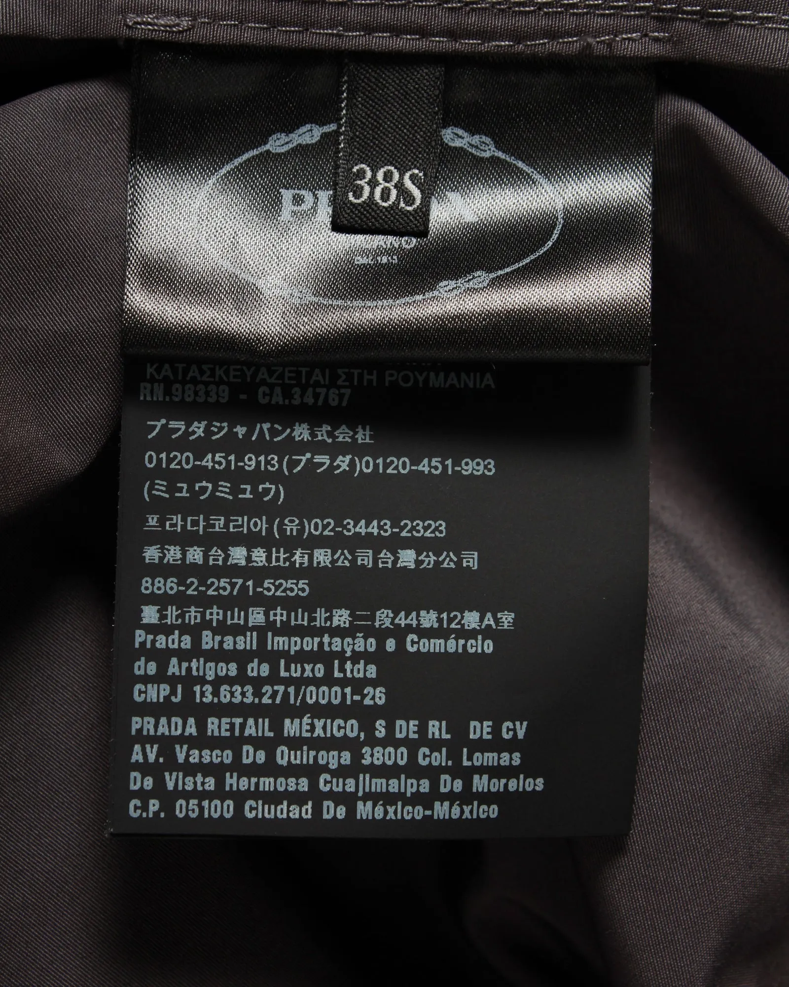 Prada Belted Trench Coat in Grey Cotton