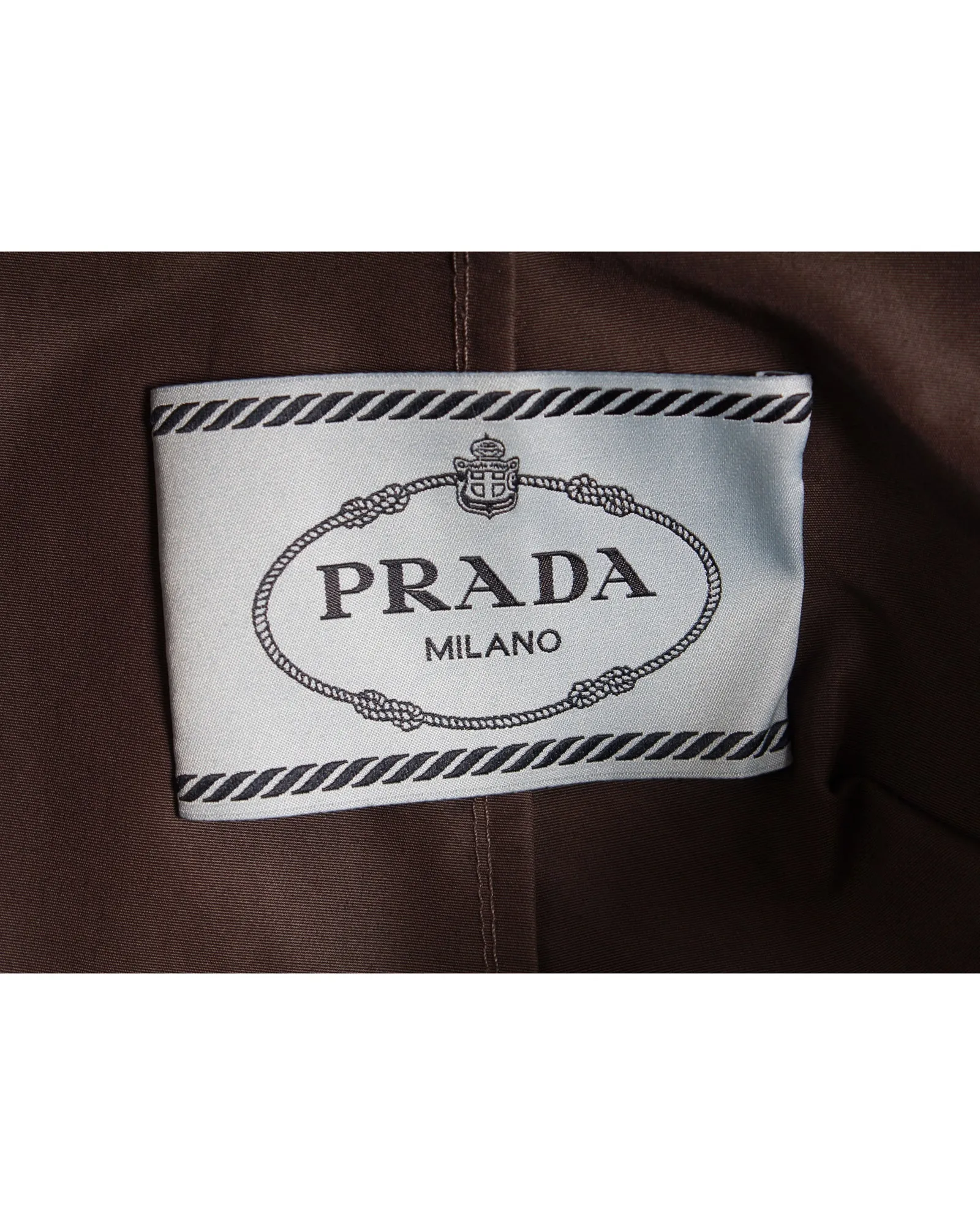 Prada Belted Trench Coat in Grey Cotton