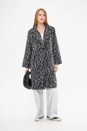 Printed Multi-Toned Midi Coat