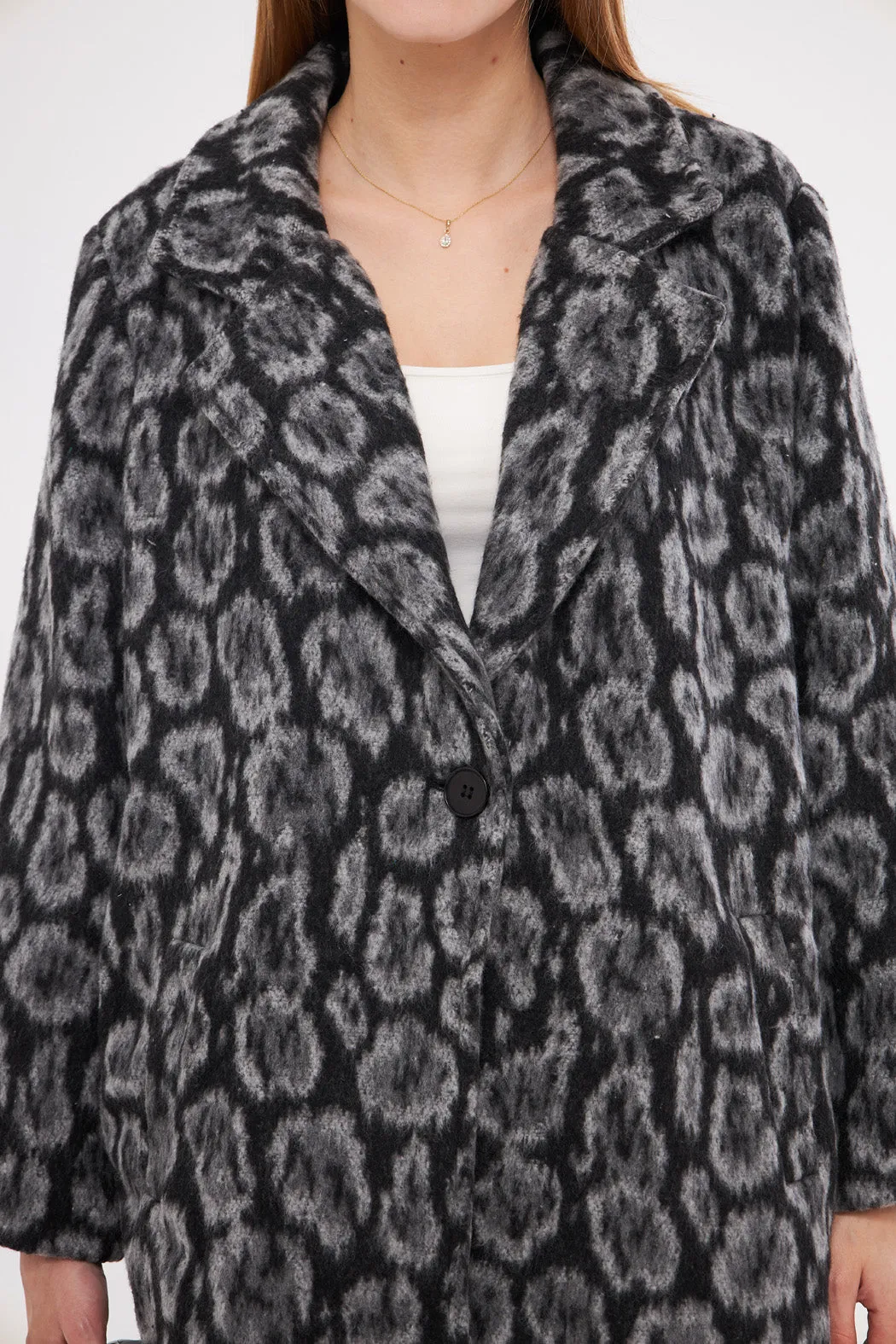 Printed Multi-Toned Midi Coat