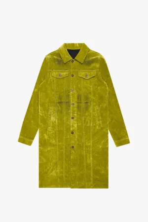 "NOCTURNE" GREEN SUEDE TRENCH COAT