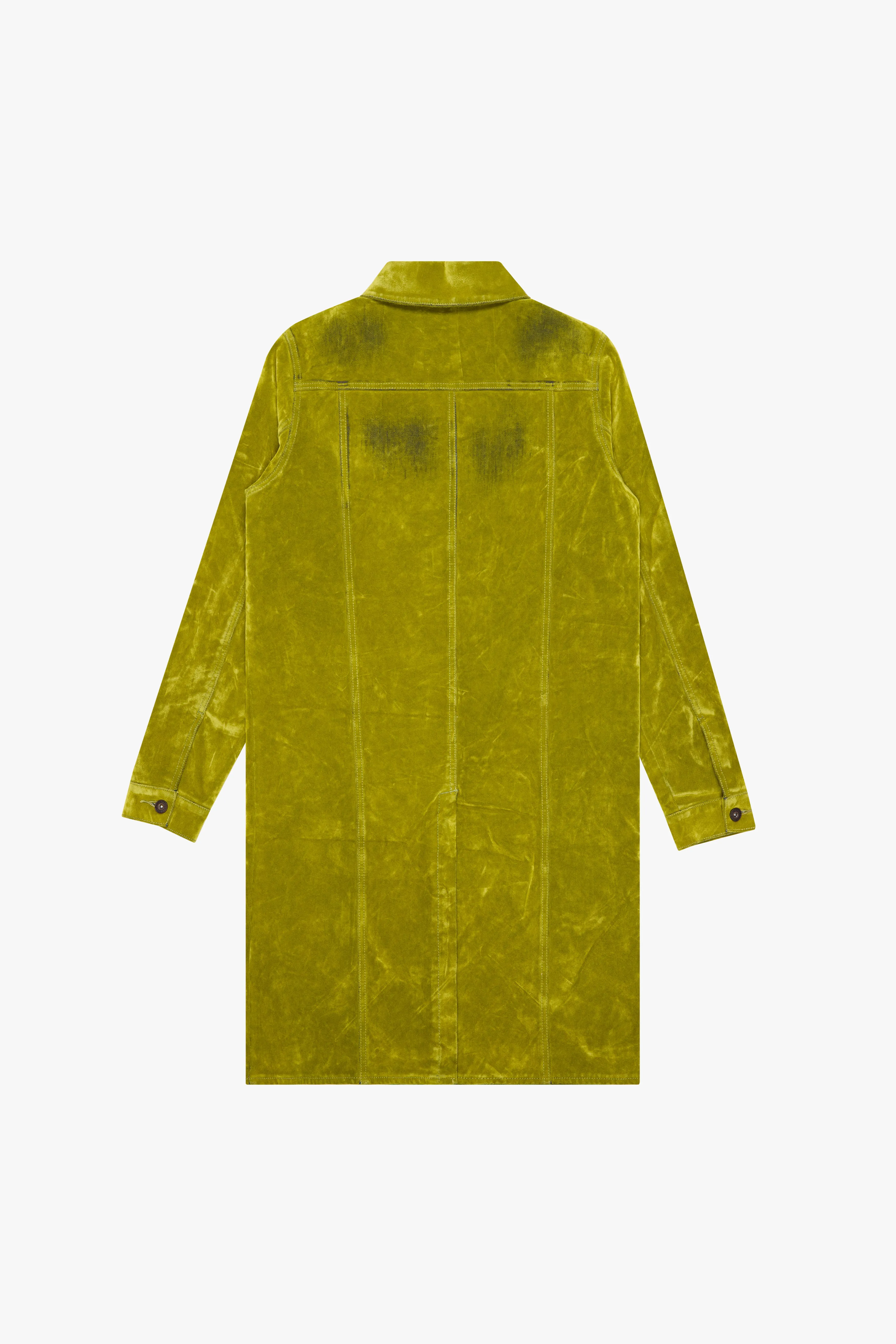 "NOCTURNE" GREEN SUEDE TRENCH COAT