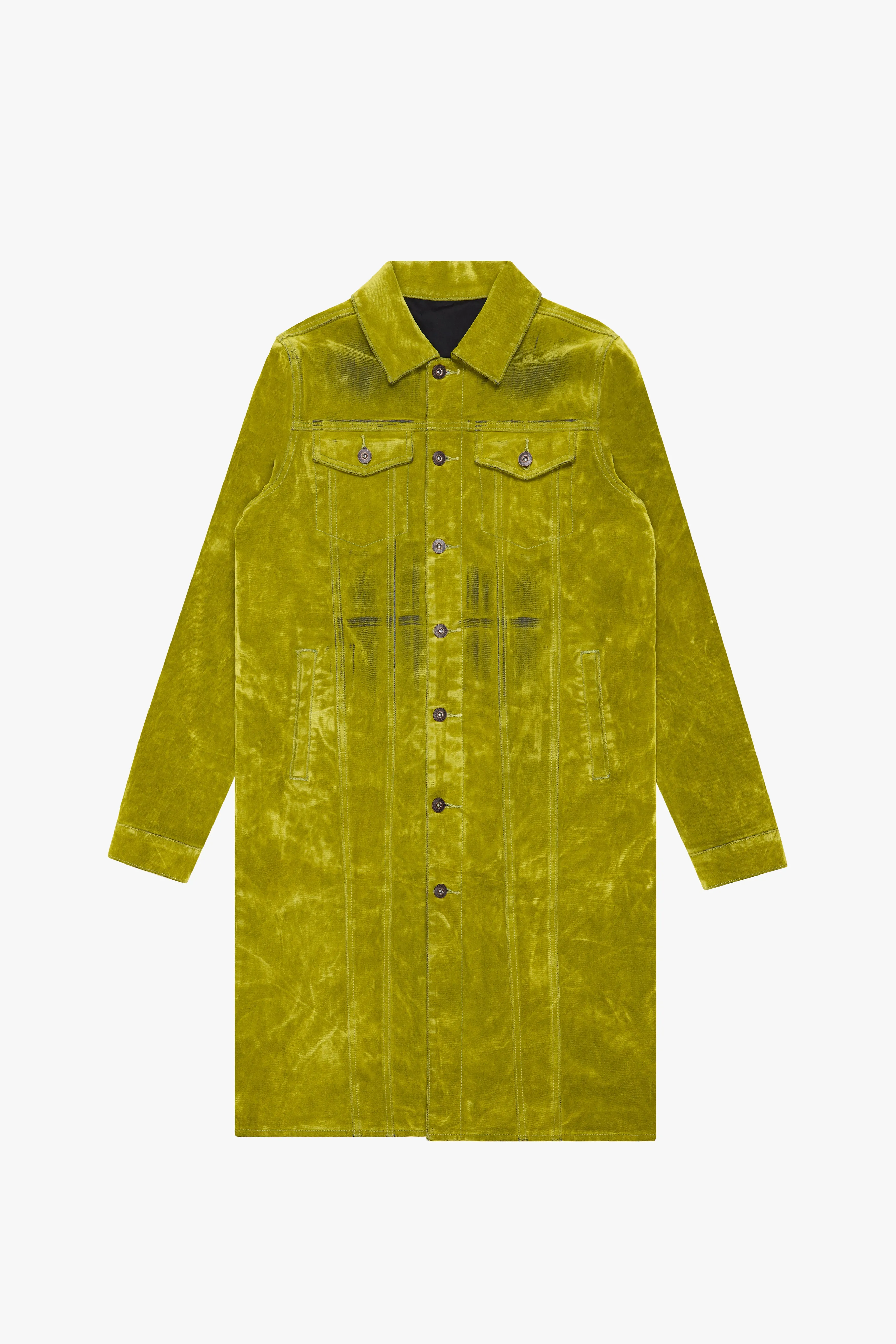 "NOCTURNE" GREEN SUEDE TRENCH COAT