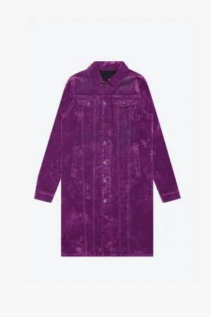 "NOCTURNE" PURPLE SUEDE TRENCH COAT