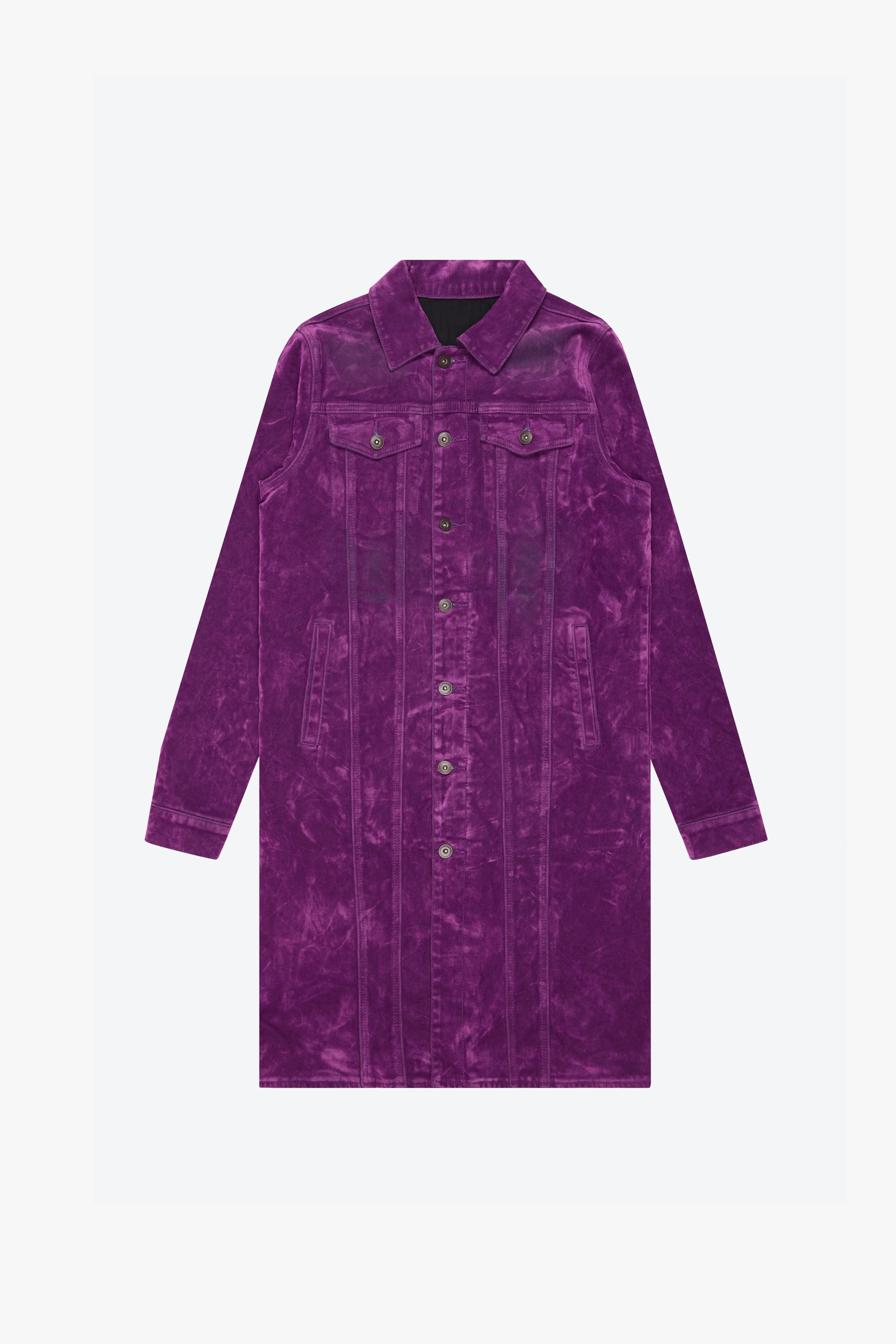 "NOCTURNE" PURPLE SUEDE TRENCH COAT