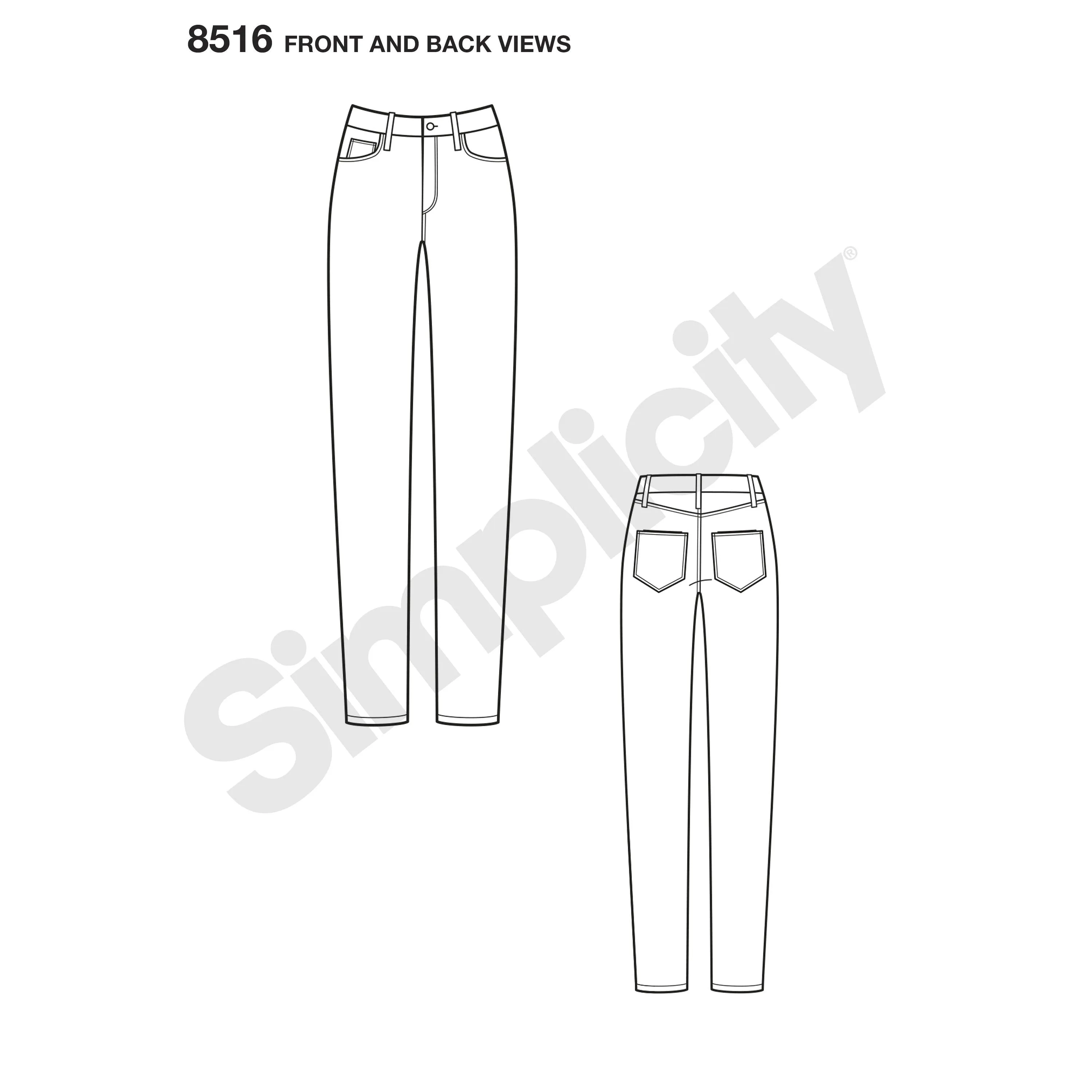 Simplicity Pattern 8516 misses mimi g skinny jeans