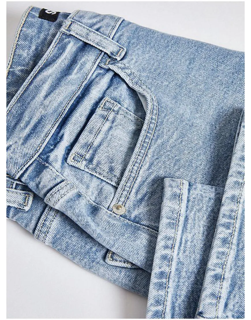 Slim Straight Jeans in Mid Blue
