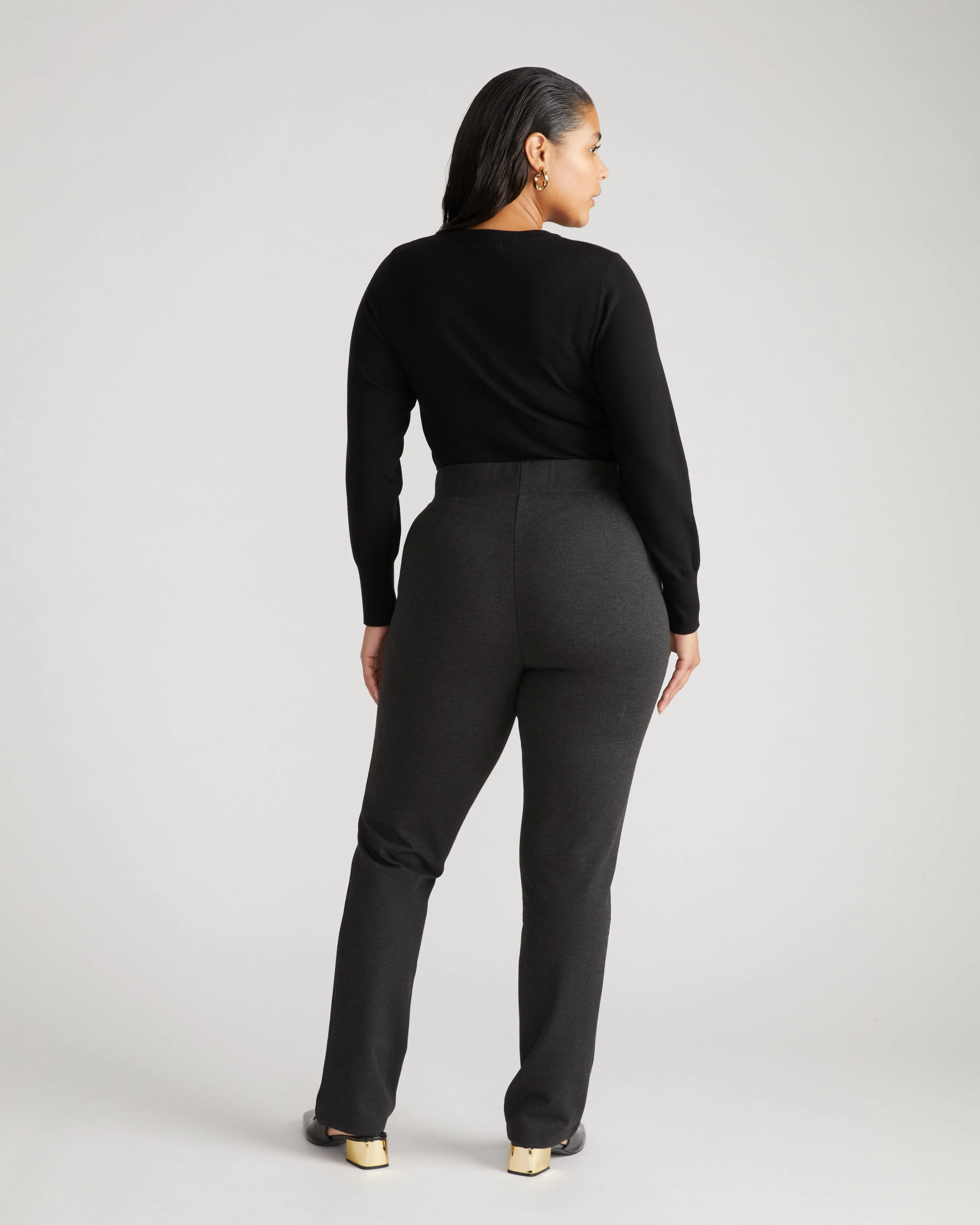 Smart Signature Ponte Pants Long - Charcoal