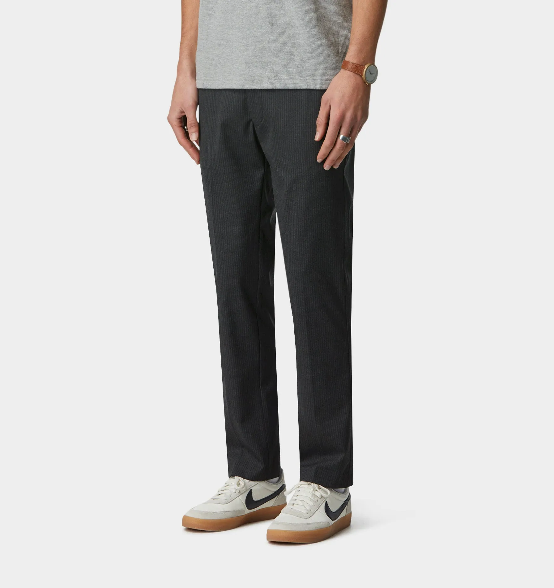 Smart Slim Kobe Pant - Tall - Charcoal Pinstripe
