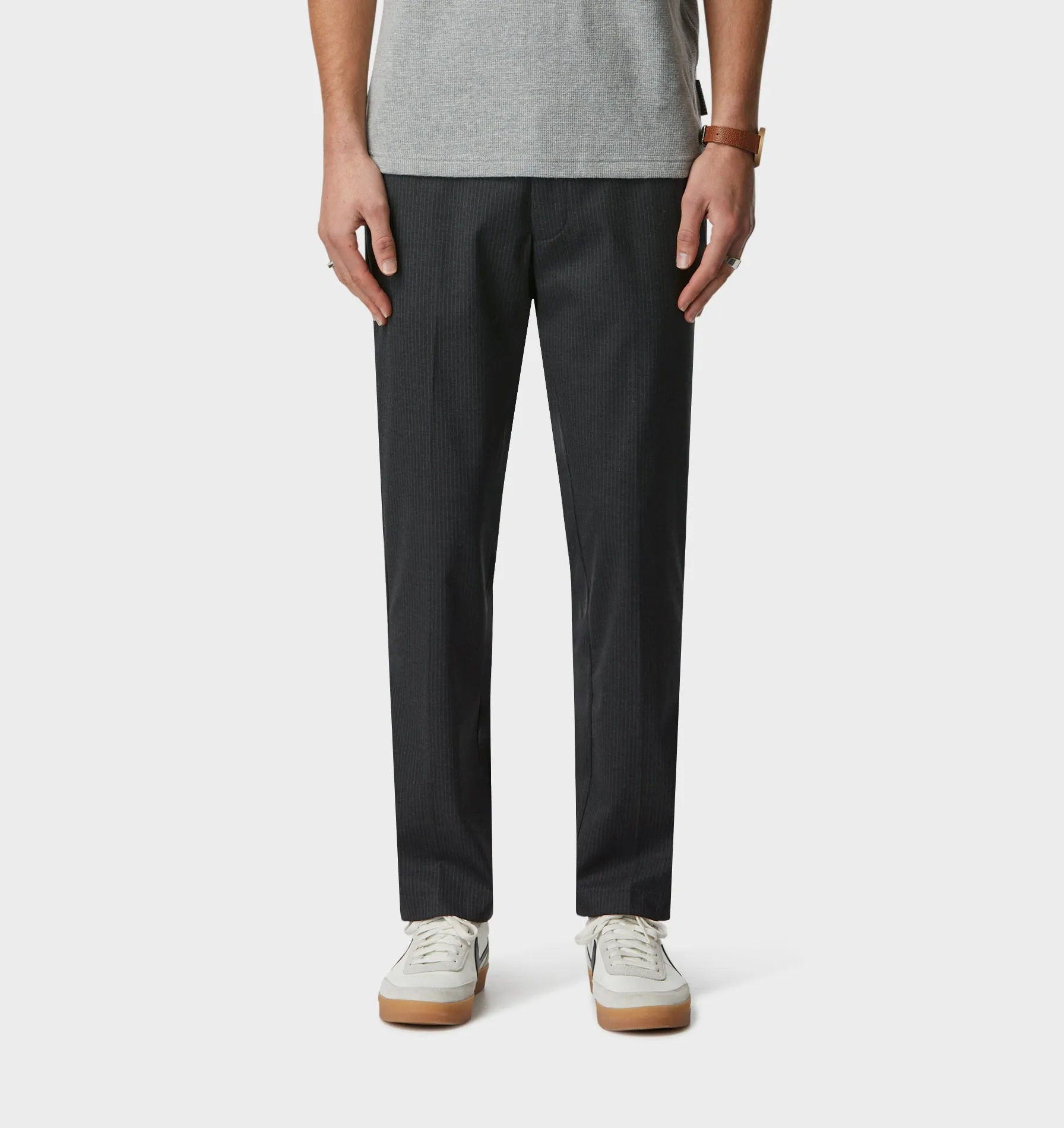 Smart Slim Kobe Pant - Tall - Charcoal Pinstripe